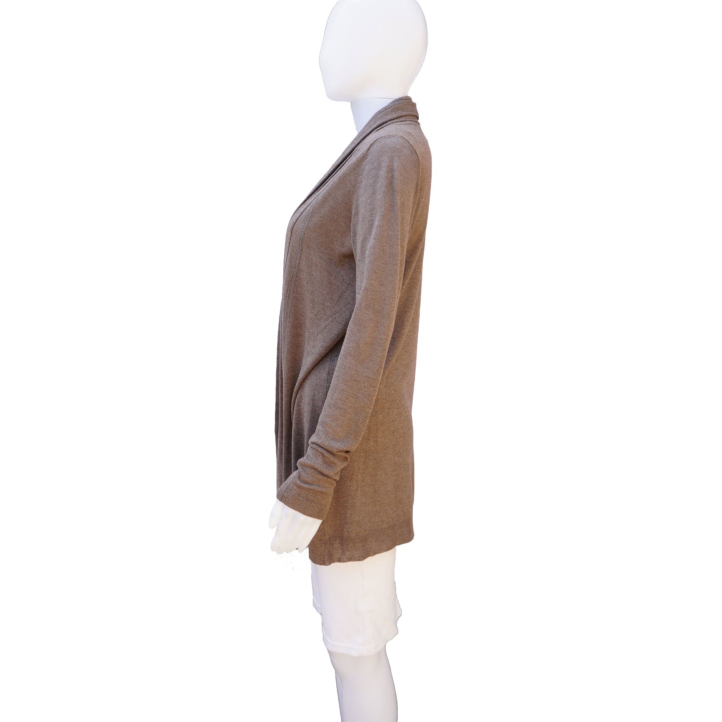 LINE TAUPE CASHMERE BLEND OPEN KNIT CARDIGAN - leefluxury.com