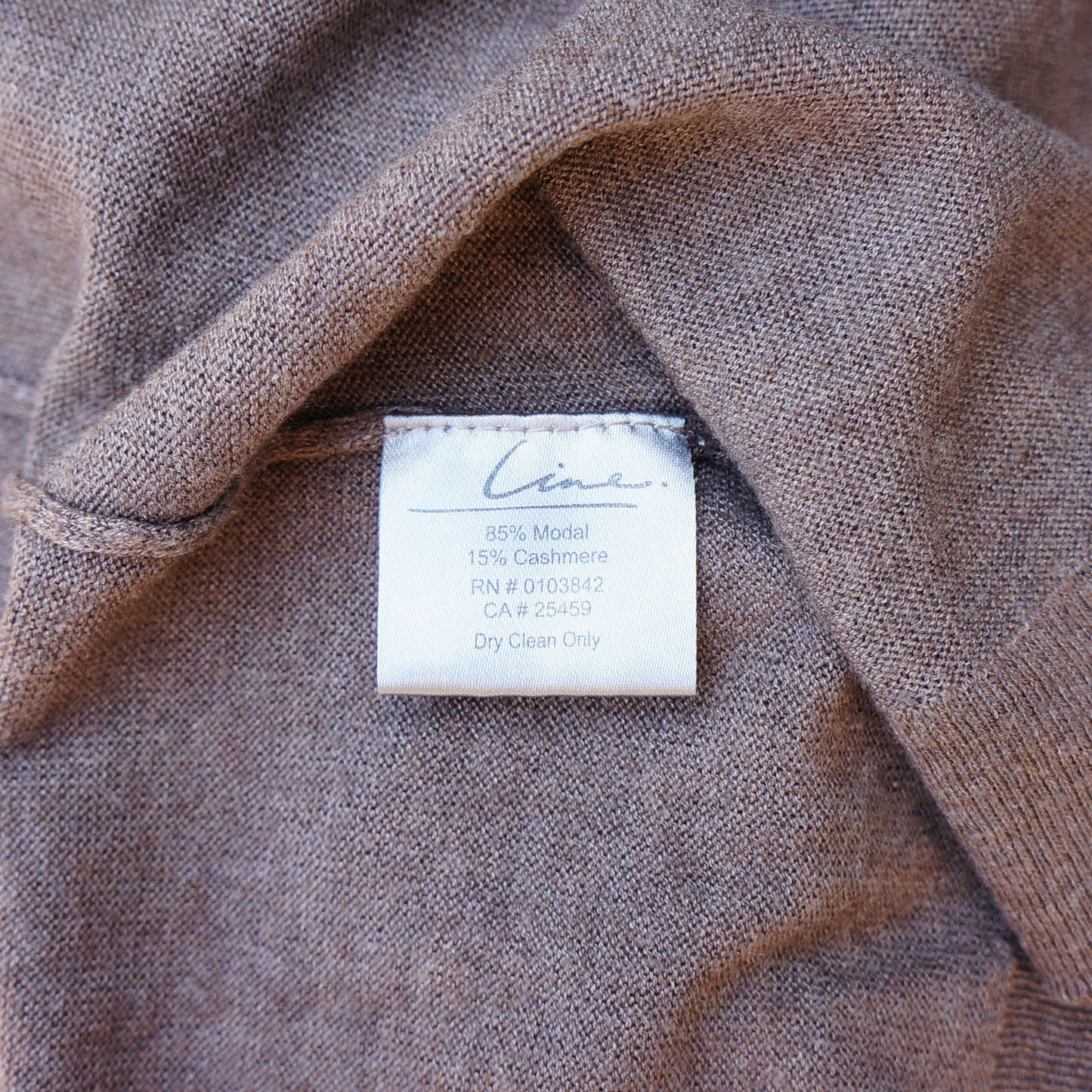 LINE TAUPE CASHMERE BLEND OPEN KNIT CARDIGAN - leefluxury.com