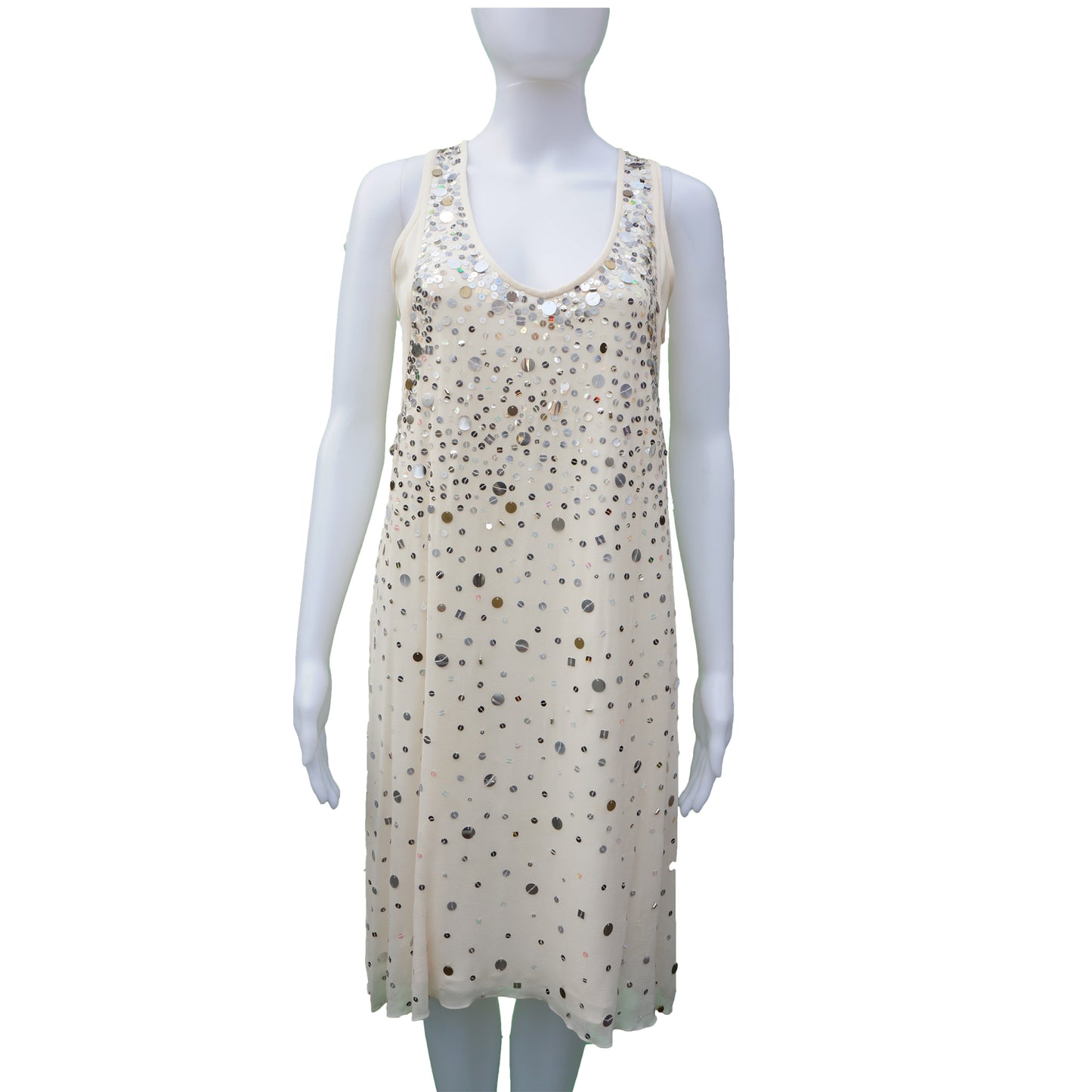 LITA MORTARI SILK SEQUIN COCKTAIL DRESS - leefluxury.com