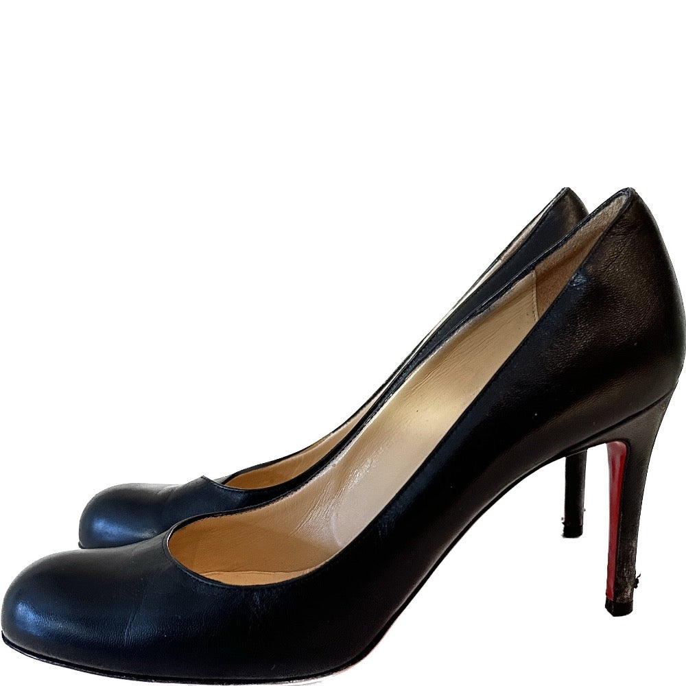 Christian Louboutin Simple Pump Black Leather 85mm leefluxury