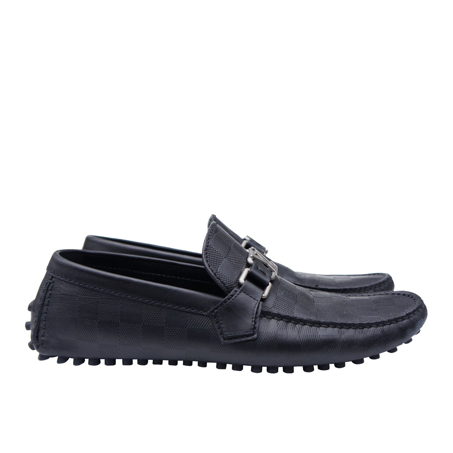 LOUIS VUITTON DAMIER HOCKENHEIM MOCCASIN INITIALS DRIVING LOAFER - leefluxury.com