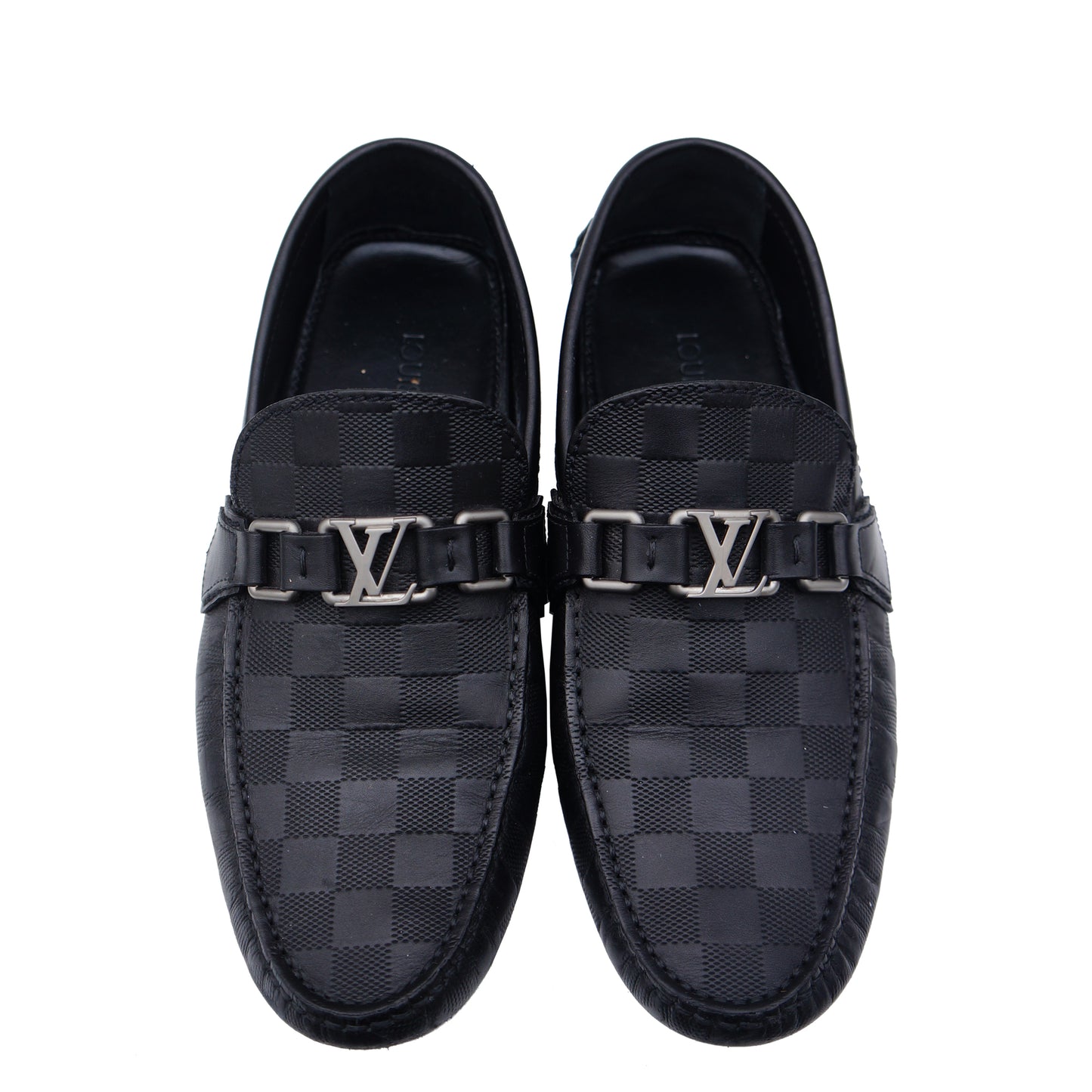 LOUIS VUITTON DAMIER HOCKENHEIM MOCCASIN INITIALS DRIVING LOAFER - leefluxury.com