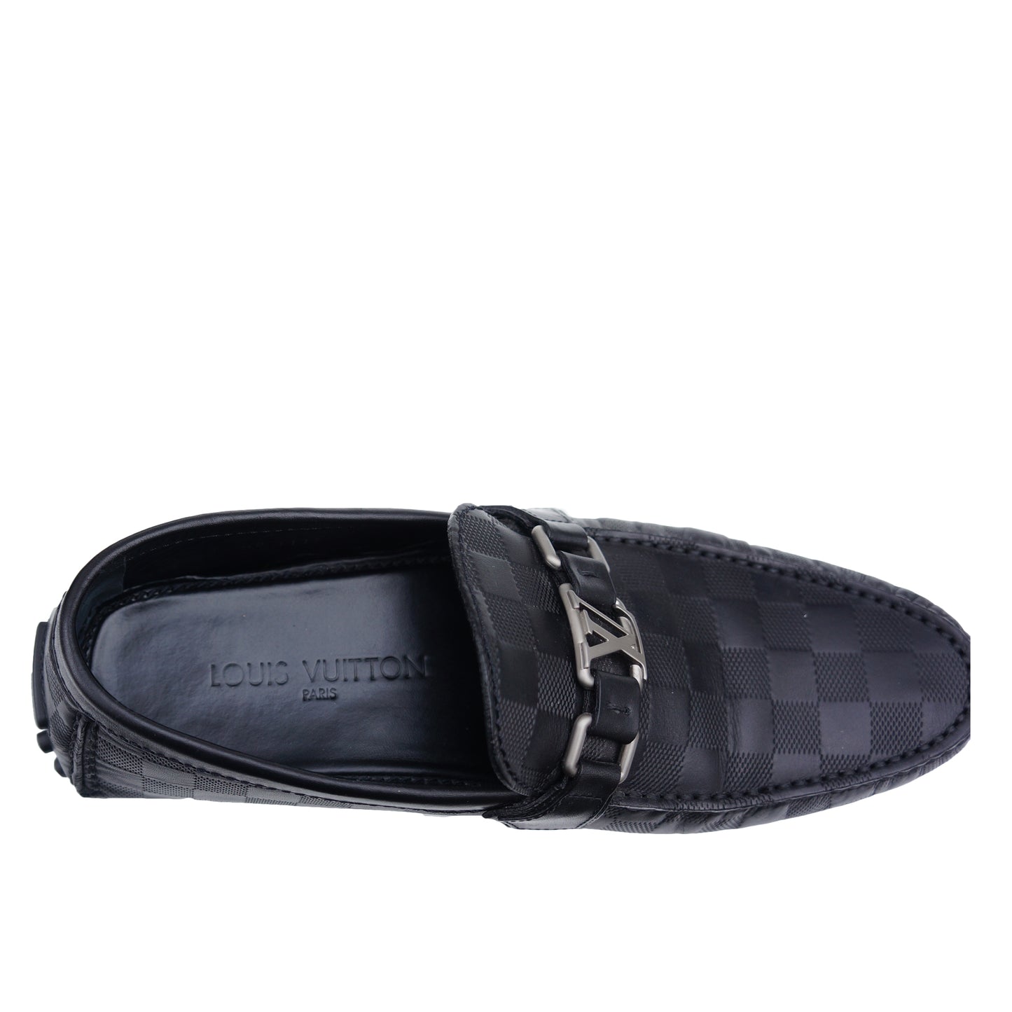 LOUIS VUITTON DAMIER HOCKENHEIM MOCCASIN INITIALS DRIVING LOAFER - leefluxury.com