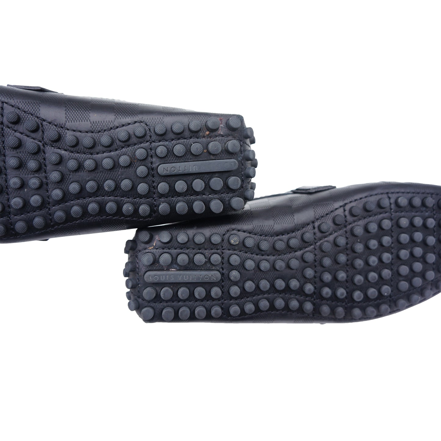 LOUIS VUITTON DAMIER HOCKENHEIM MOCCASIN INITIALS DRIVING LOAFER - leefluxury.com