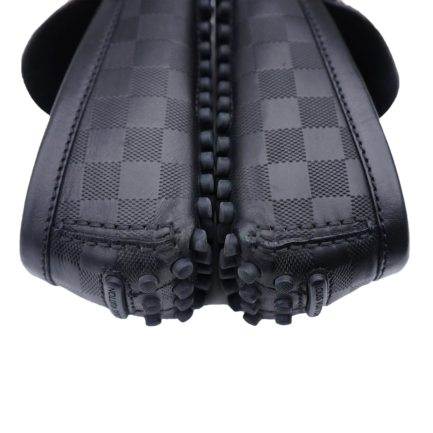 LOUIS VUITTON DAMIER HOCKENHEIM MOCCASIN INITIALS DRIVING LOAFER - leefluxury.com