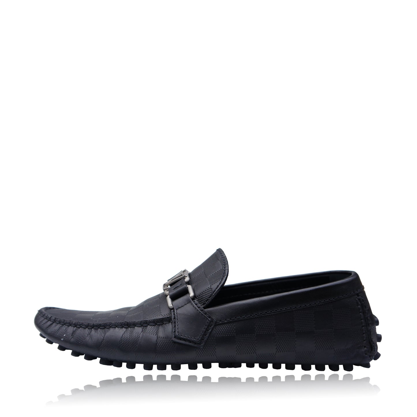 LOUIS VUITTON DAMIER HOCKENHEIM MOCCASIN INITIALS DRIVING LOAFER - leefluxury.com