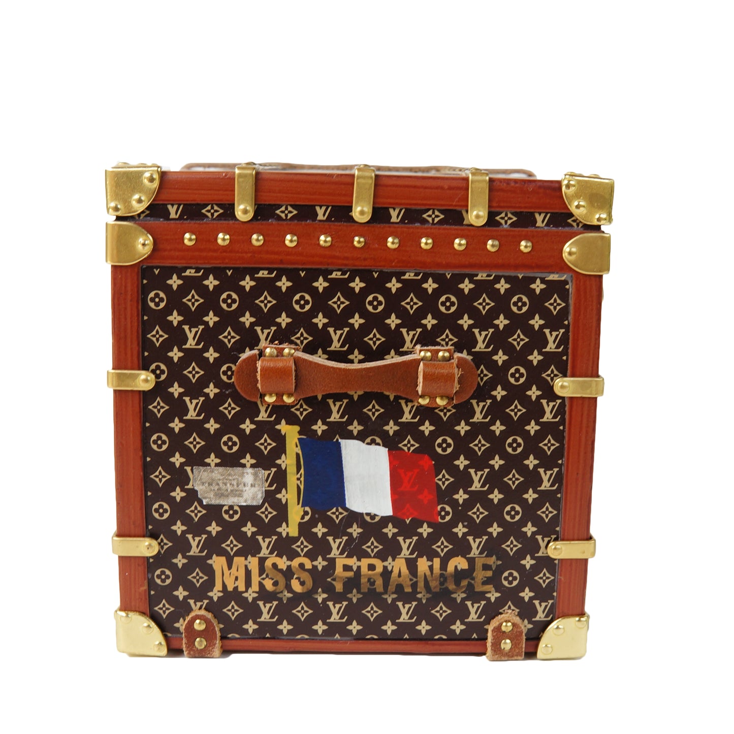 LOUIS VUTTION MONOGRAM STEAMER TRUNK MISS FRANCE PAPERWEIGHT - leefluxury.com