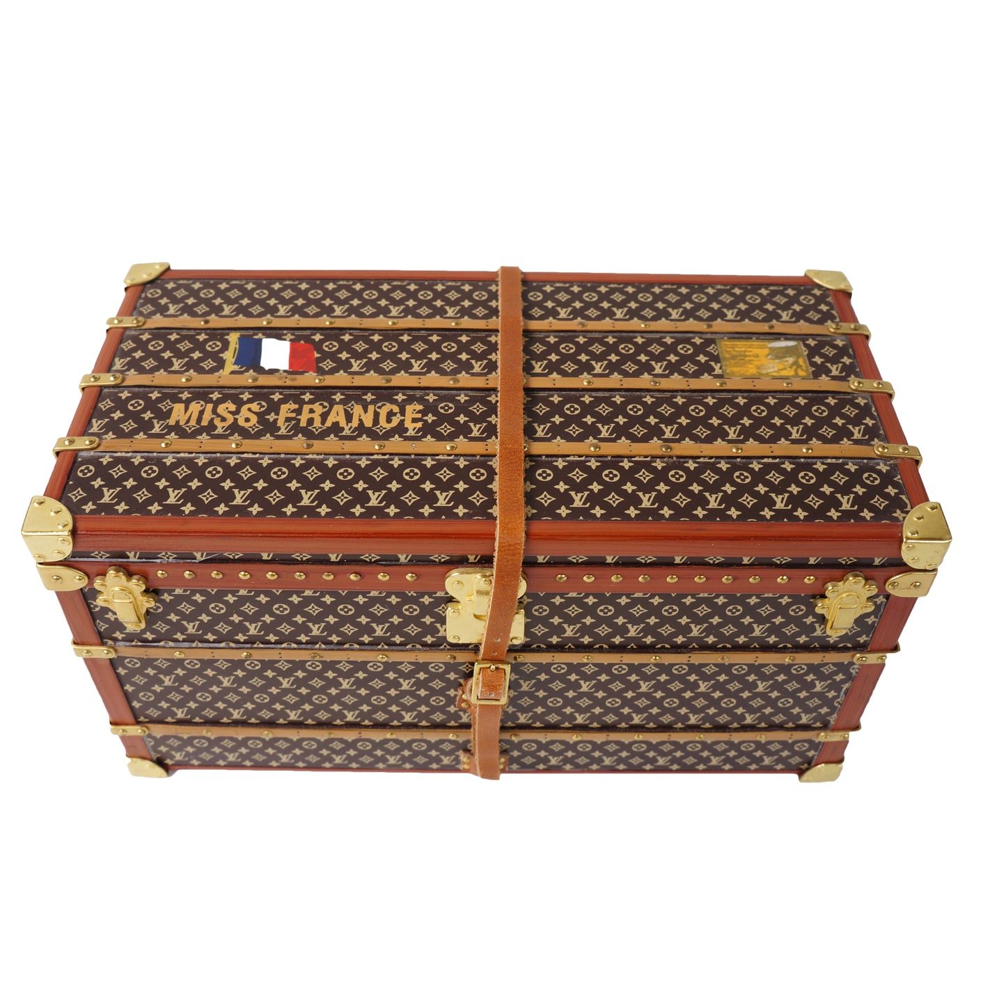 LOUIS VUTTION MONOGRAM STEAMER TRUNK MISS FRANCE PAPERWEIGHT - leefluxury.com