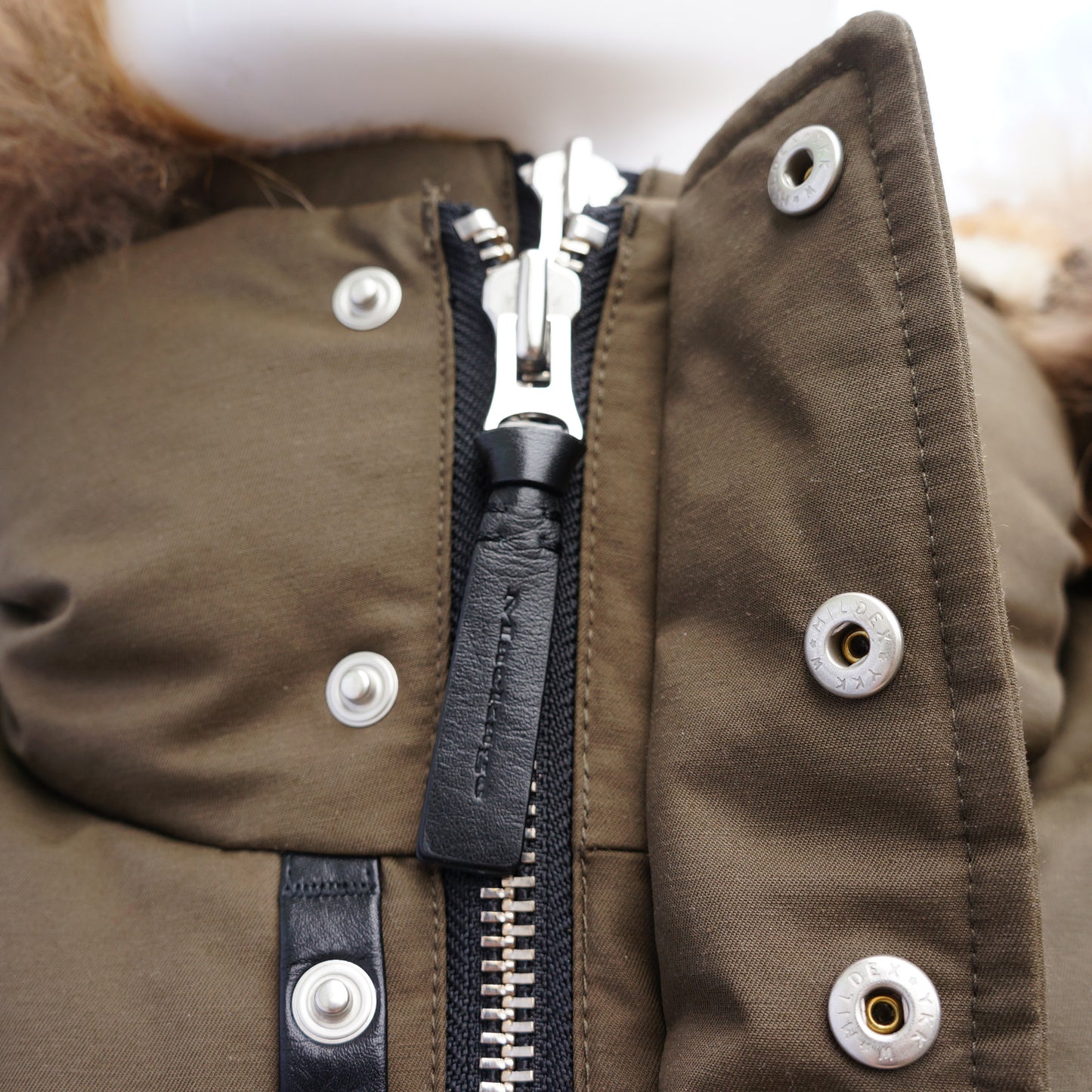 MACKAGE OLIVE GREEN DETACHABLE FUR TRIM PARKA PUFFER COAT - leefluxury.com