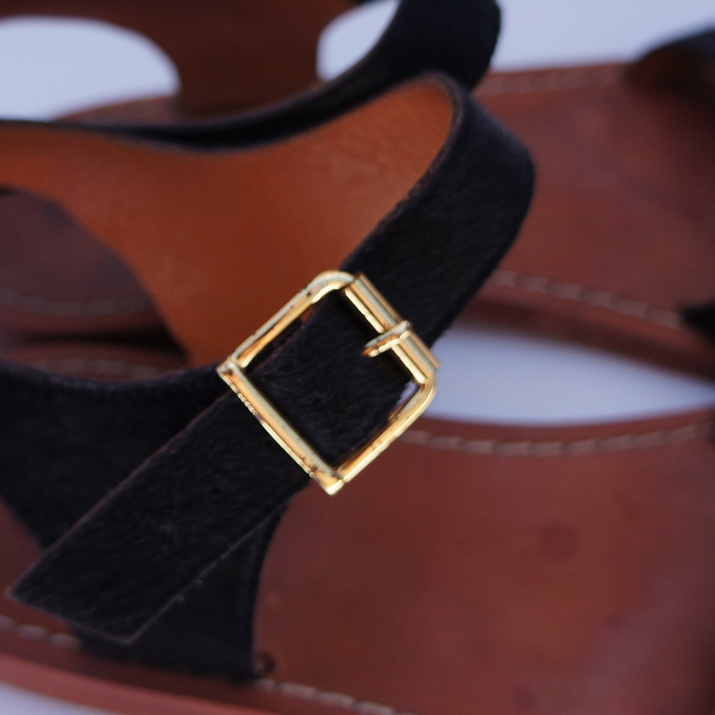 MARNI CRYSTAL FLAT LEATHER AND PONYHAIR SANDAL - leefluxury.com
