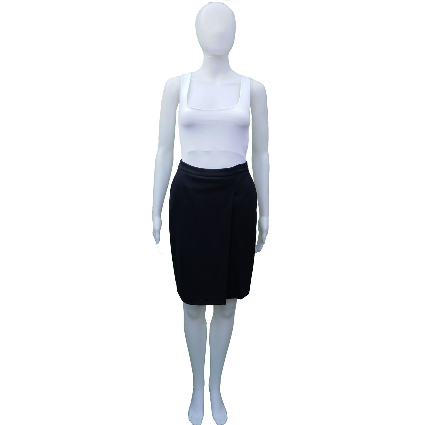 MAXMARA NAVY WOOL SKIRT - leefluxury.com