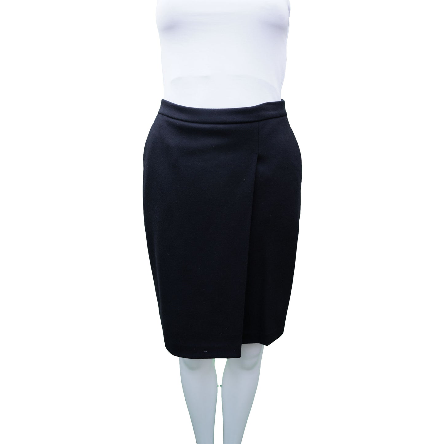 MAXMARA NAVY WOOL SKIRT - leefluxury.com