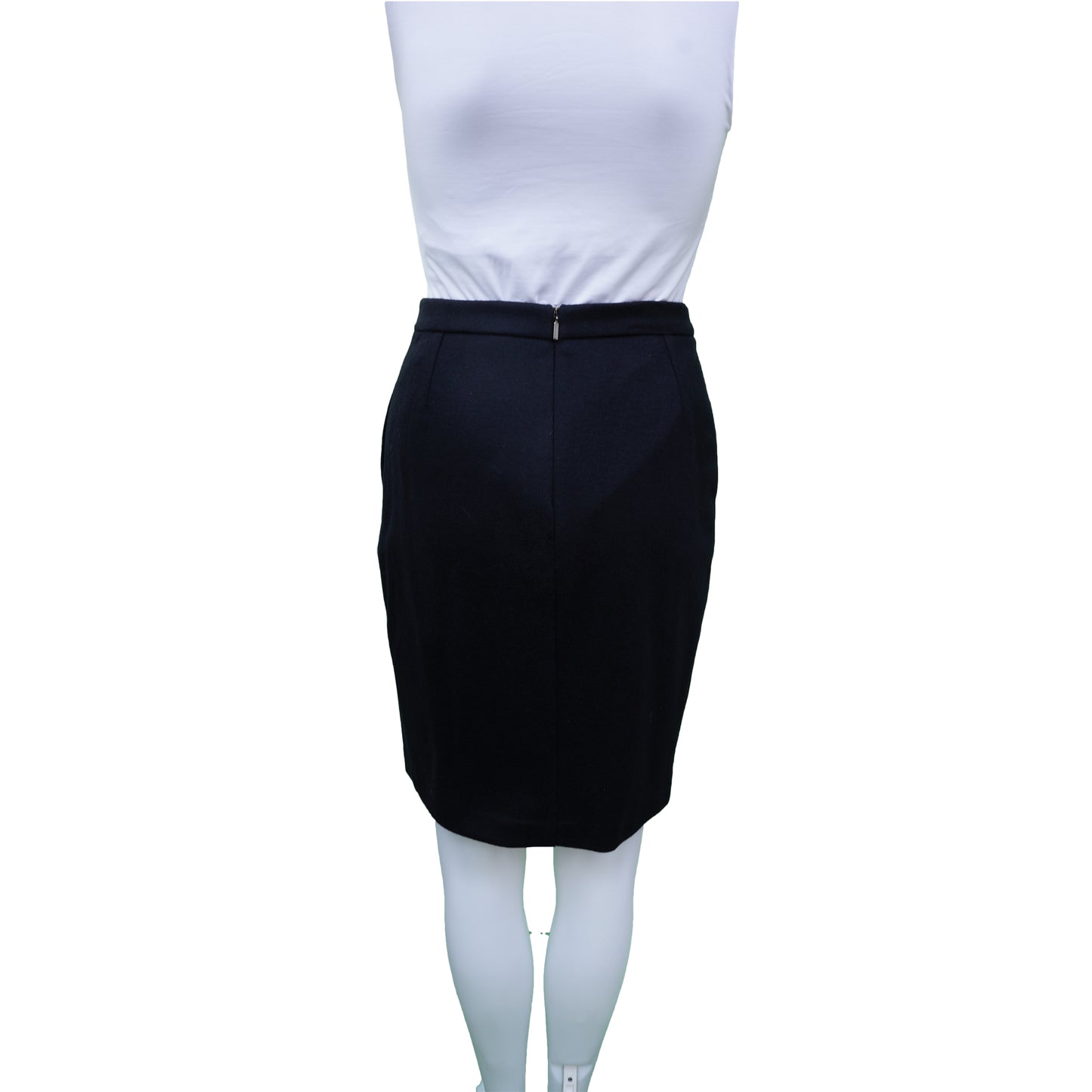 MAXMARA NAVY WOOL SKIRT - leefluxury.com