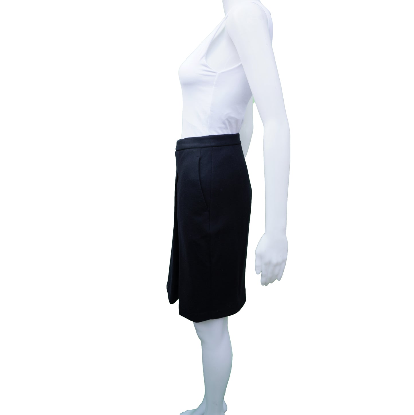 MAXMARA NAVY WOOL SKIRT - leefluxury.com