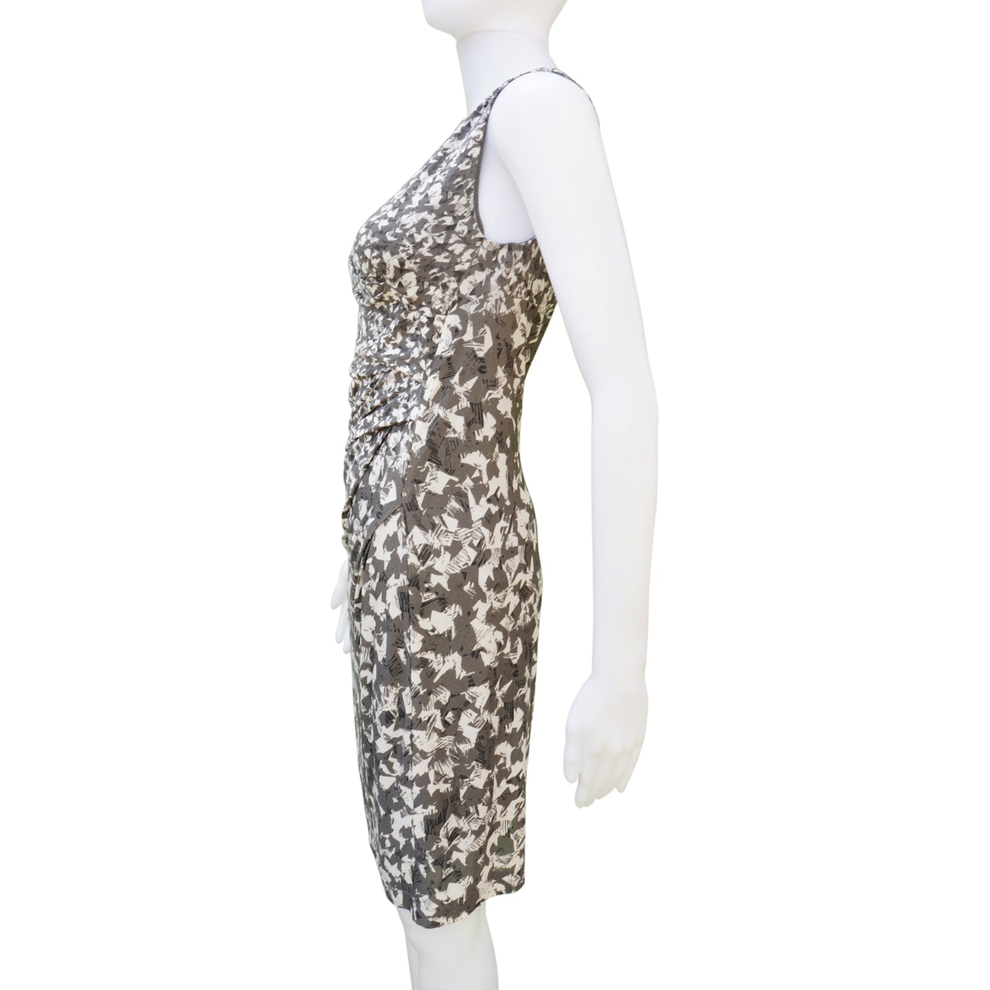 MAXMARA GATHERED GRAPHIC PRINTED SHEATH DRESS - leefluxury.com