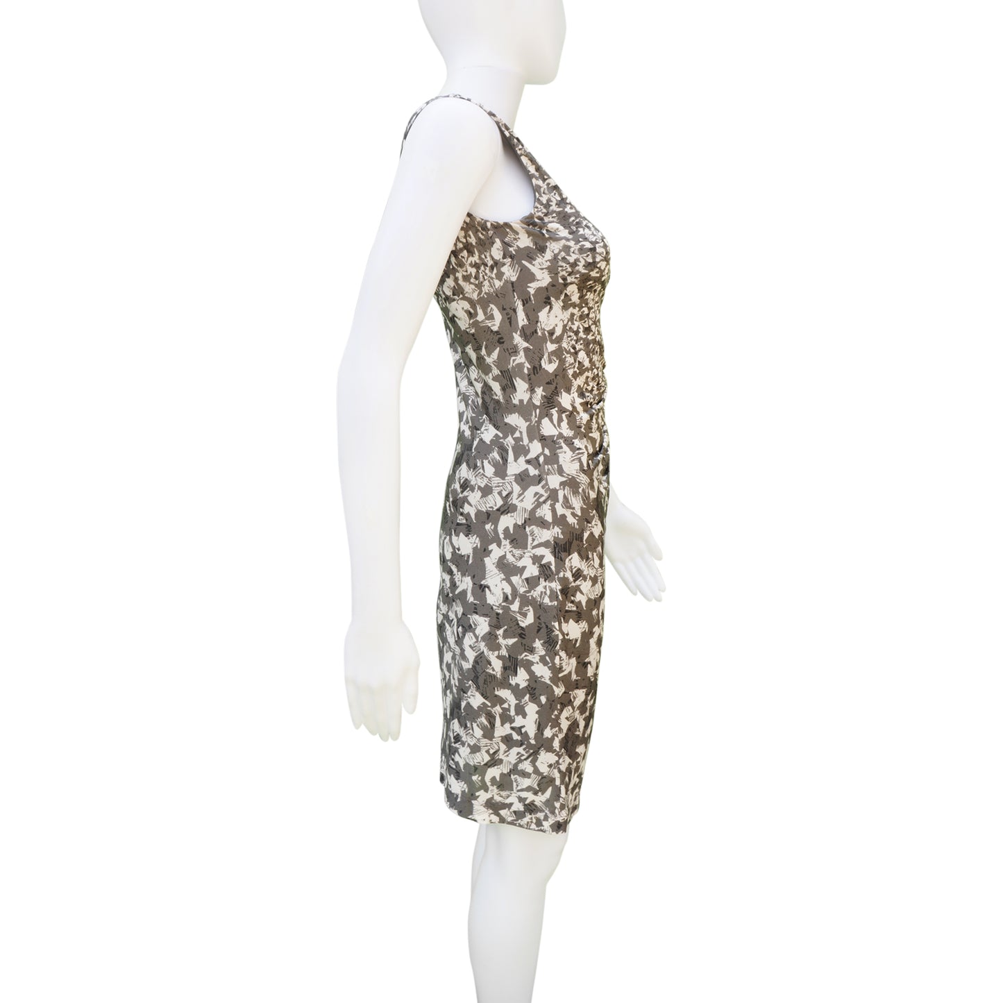 MAXMARA GATHERED GRAPHIC PRINTED SHEATH DRESS - leefluxury.com