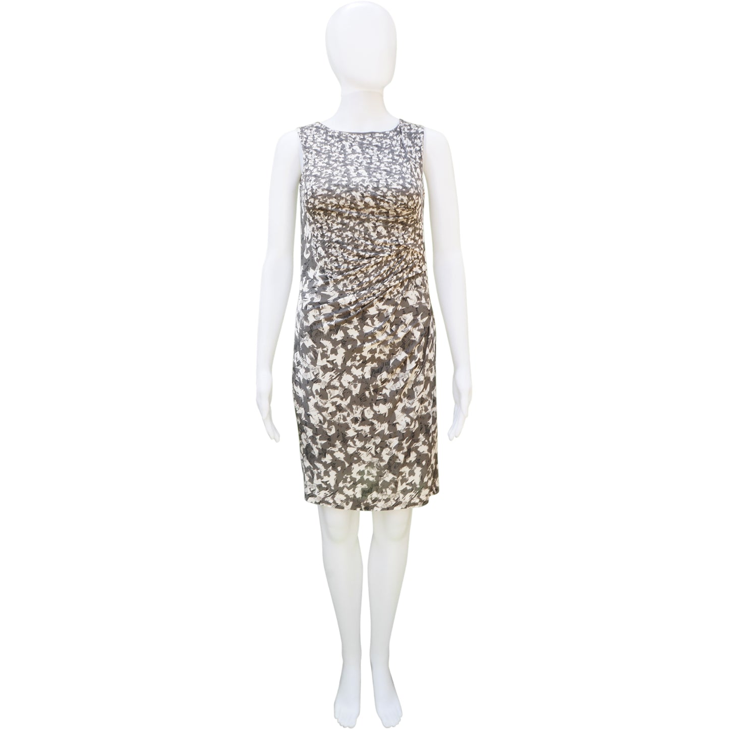 MAXMARA GATHERED GRAPHIC PRINTED SHEATH DRESS - leefluxury.com