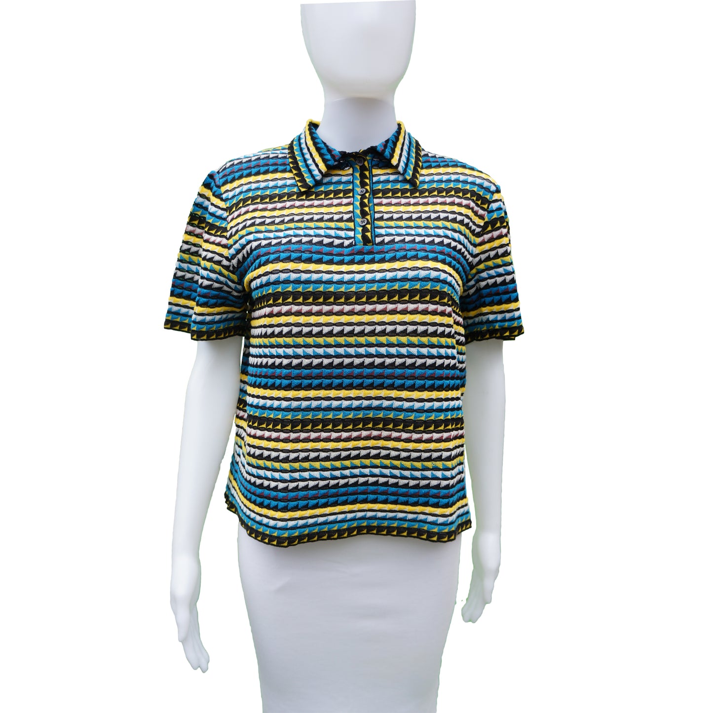 MISSONI POLO STYLE BOXY KNIT TOP - leefluxury.com