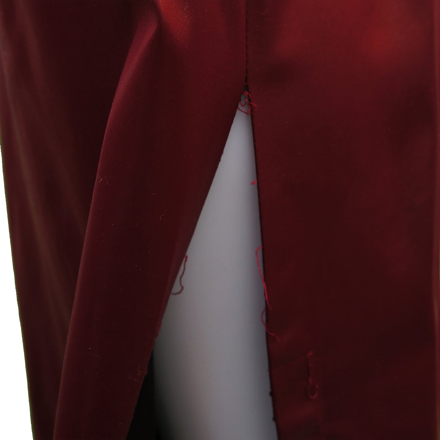 MISURA BURGUNDY FAUX LEATHER STRETCH DRESSS - leefluxury.com