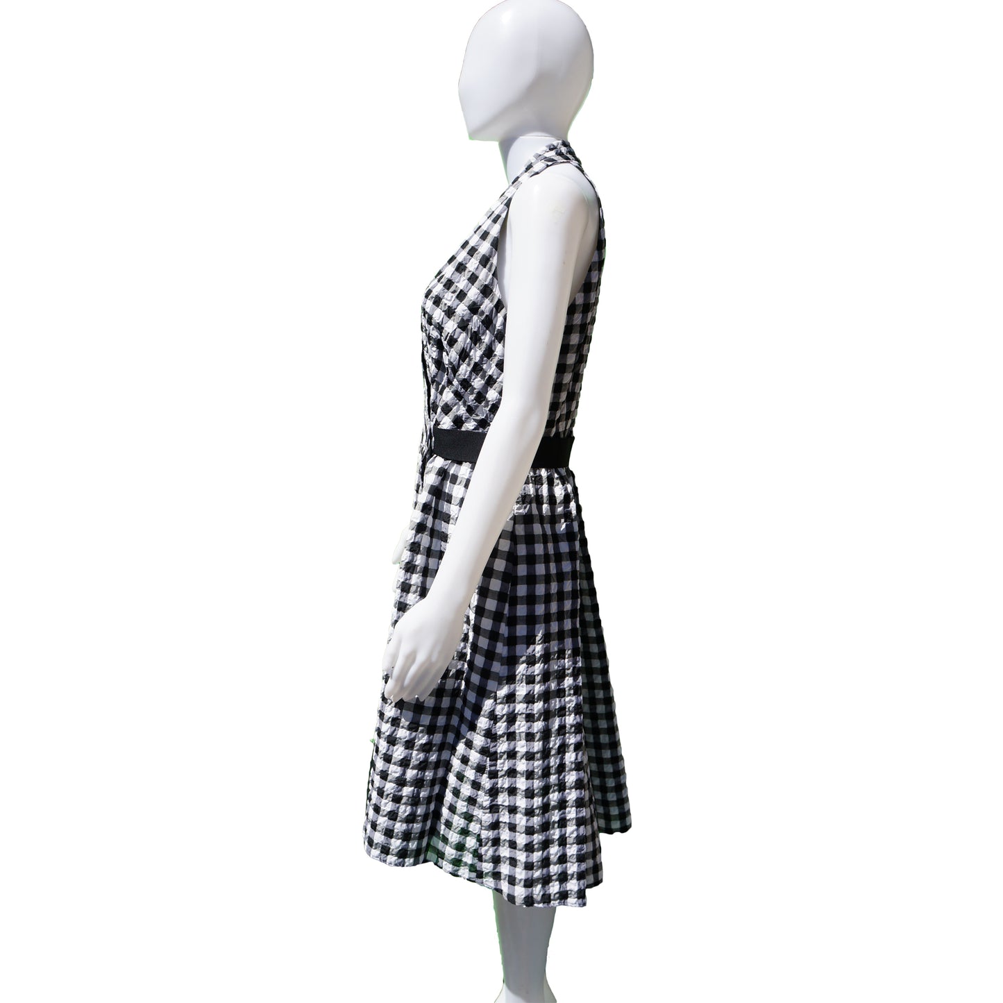 NANETTE LEPORE GINGHAM PRINT SLEEVELESS DRESS - leefluxury.com