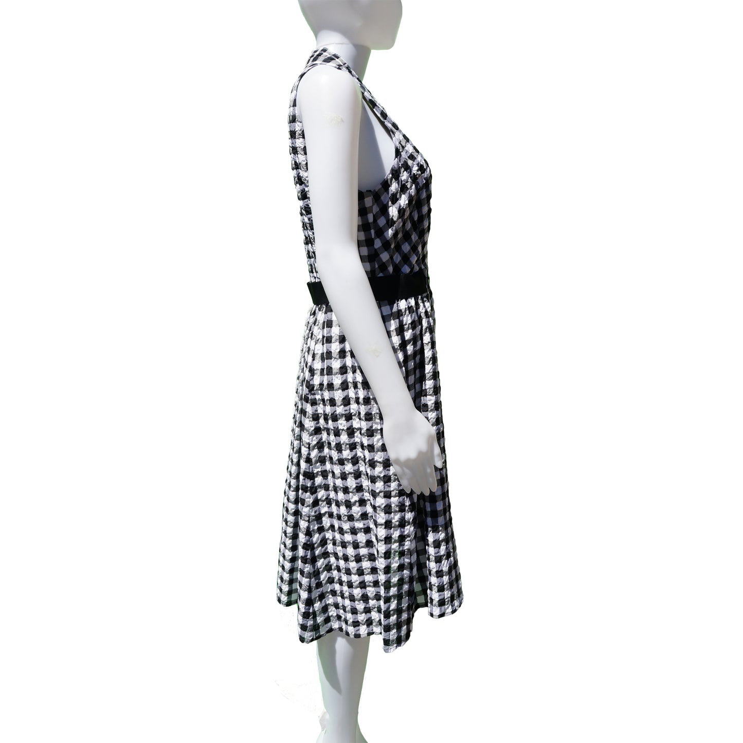 NANETTE LEPORE GINGHAM PRINT SLEEVELESS DRESS - leefluxury.com