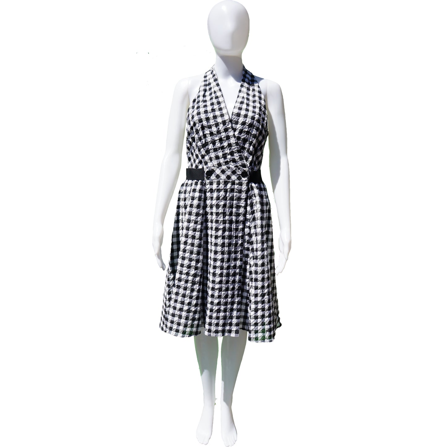 NANETTE LEPORE GINGHAM PRINT SLEEVELESS DRESS - leefluxury.com