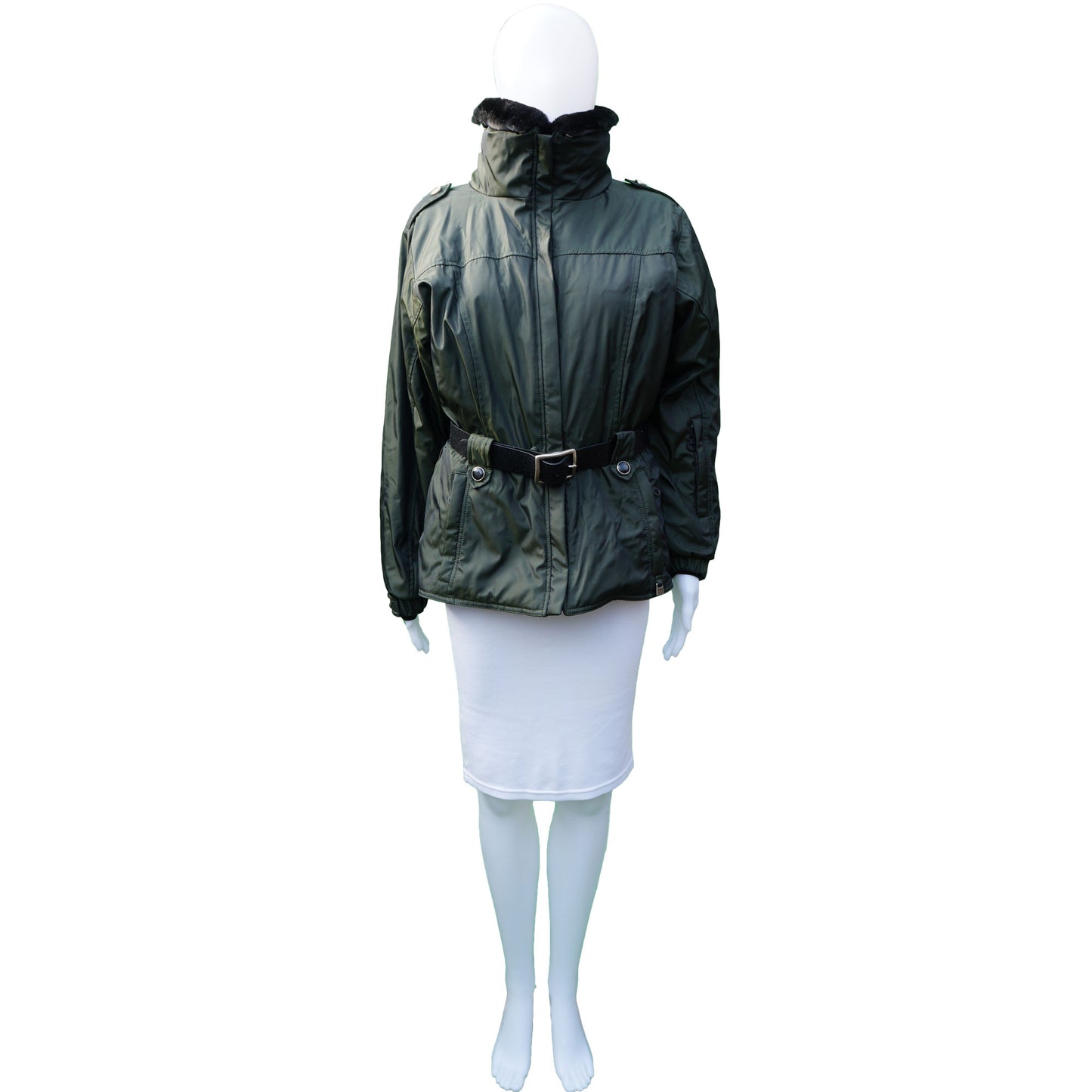 NILS IRIDESCENT FUR SKI JACKET COAT - leefluxury.com