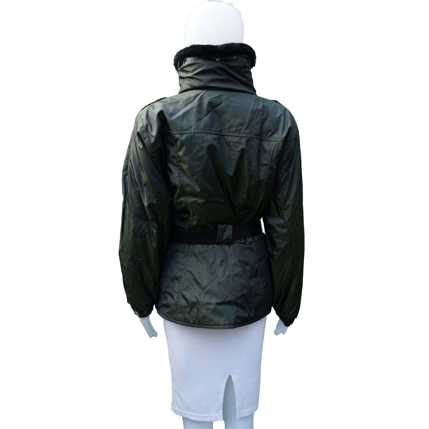 NILS IRIDESCENT FUR SKI JACKET COAT - leefluxury.com