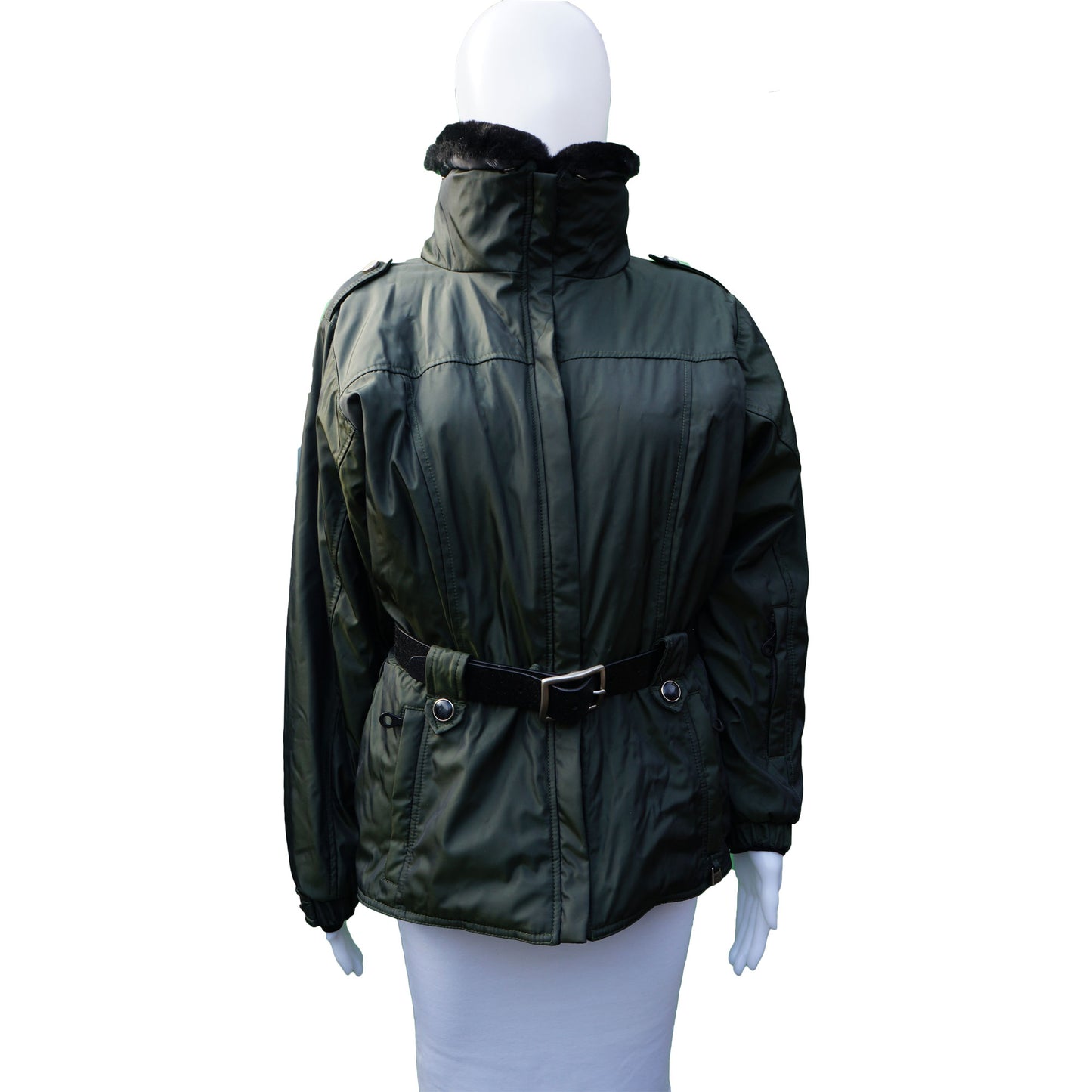 NILS IRIDESCENT FUR SKI JACKET COAT - leefluxury.com