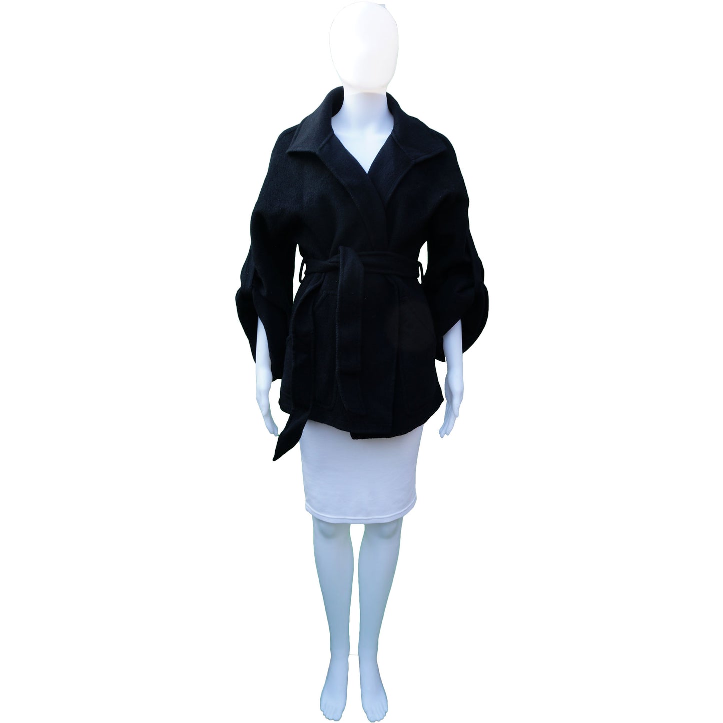 PAUL & JOE WOOL BLEND ROBE STYLE BELTED COAT - leefluxury.com