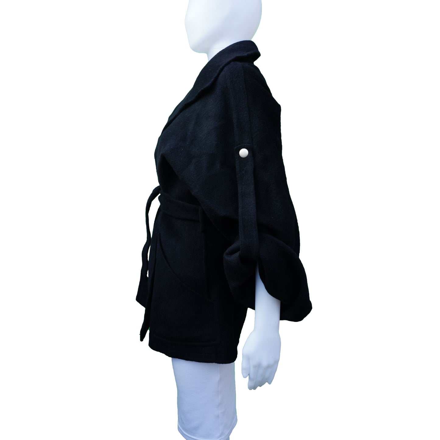 PAUL & JOE WOOL BLEND ROBE STYLE BELTED COAT - leefluxury.com