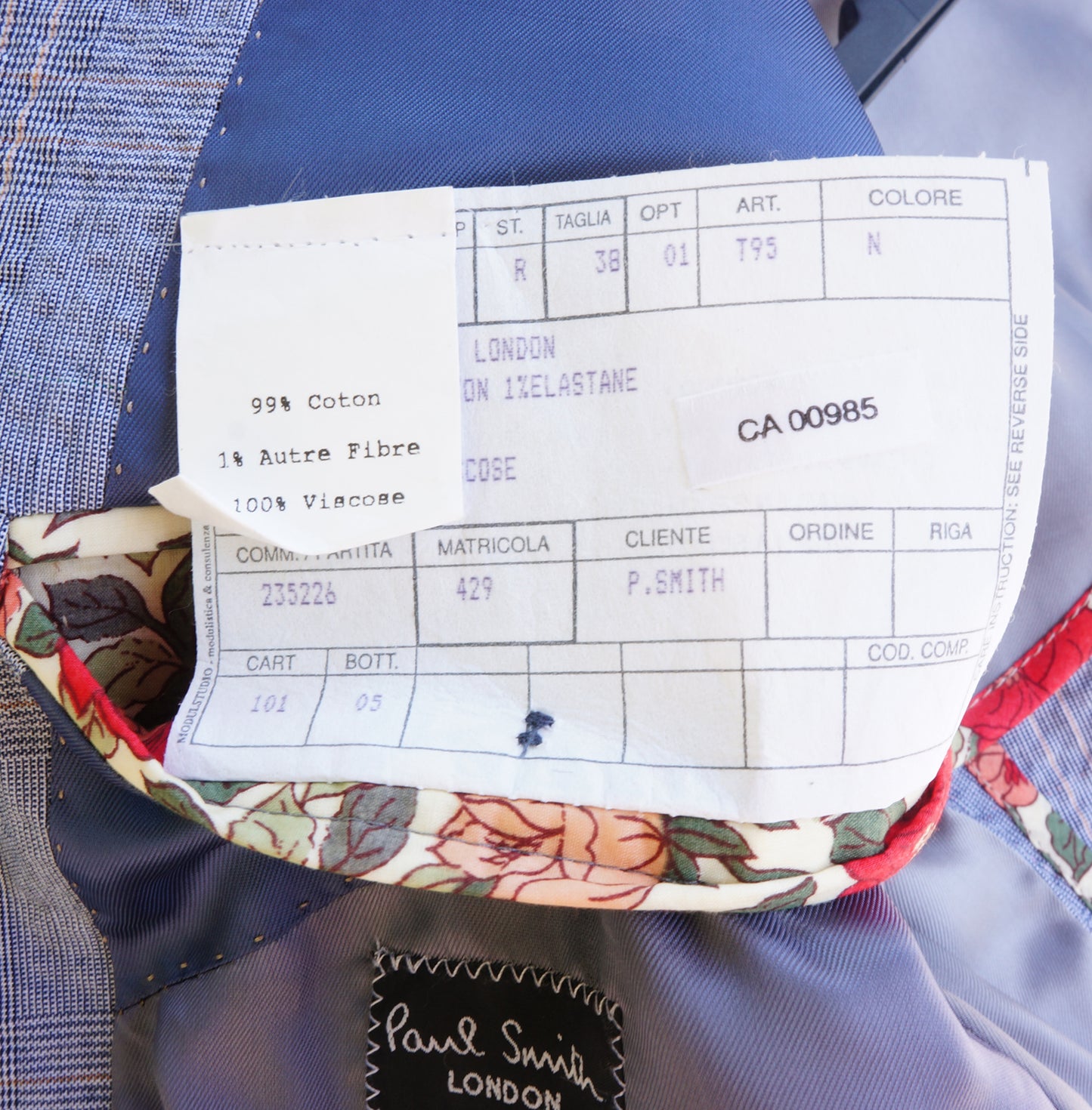 PAUL SMITH BLUE PLAID COTTON SEERSUCKER SPORT COAT - leefluxury.com