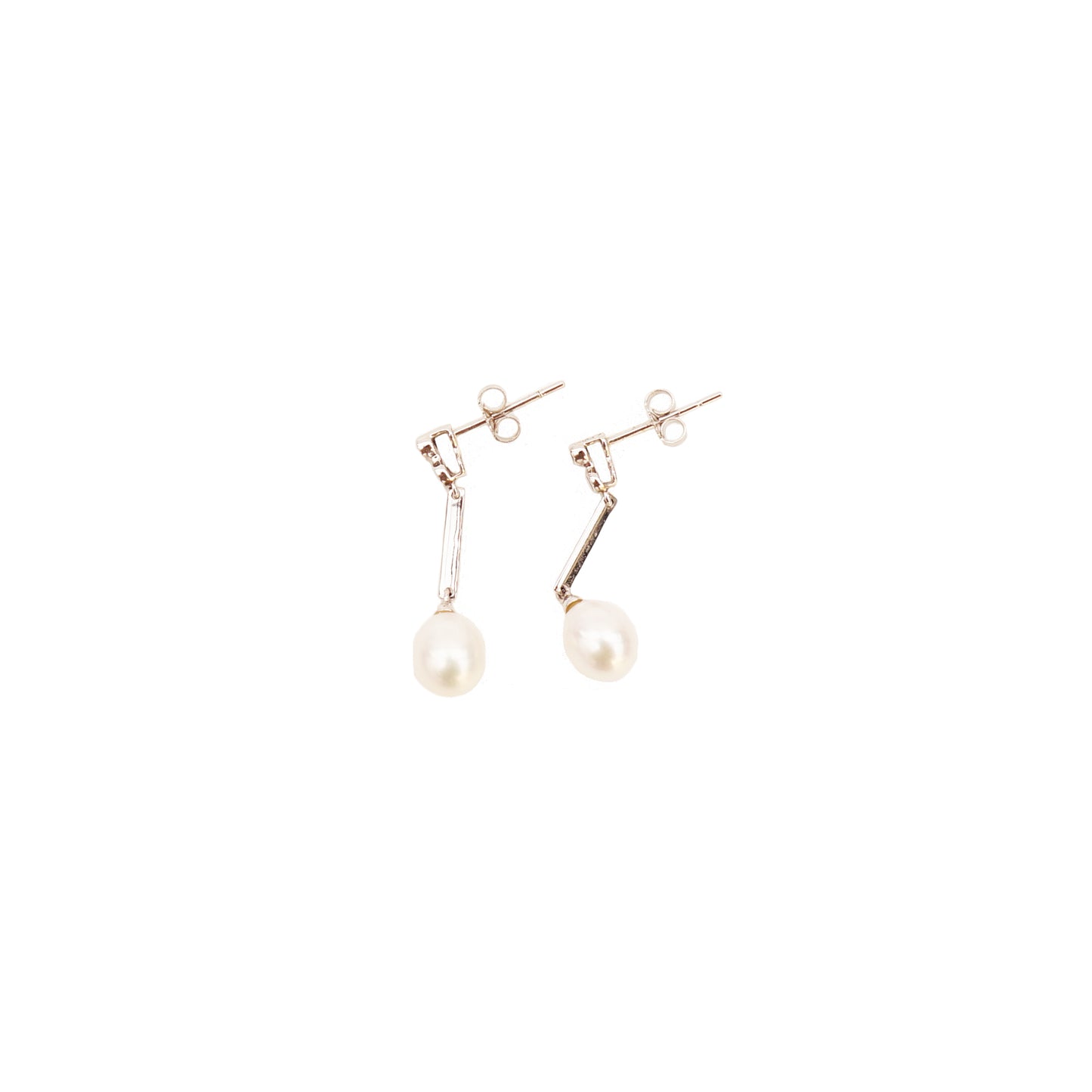PEARL AND DIAMONDS DROP EARRINGS - leefluxury.com