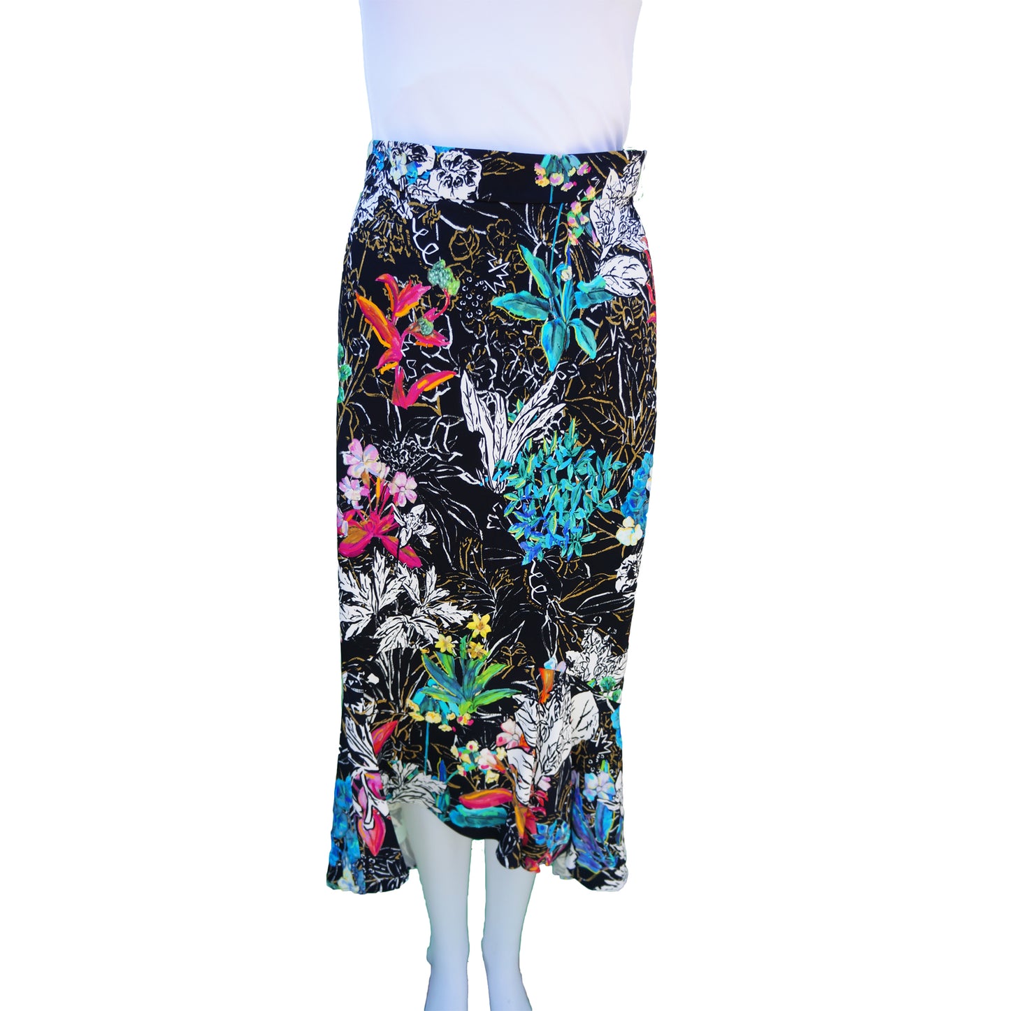 PETER PILOTTO FLORAL MIDI FLARE SKIRT - leefluxury.com