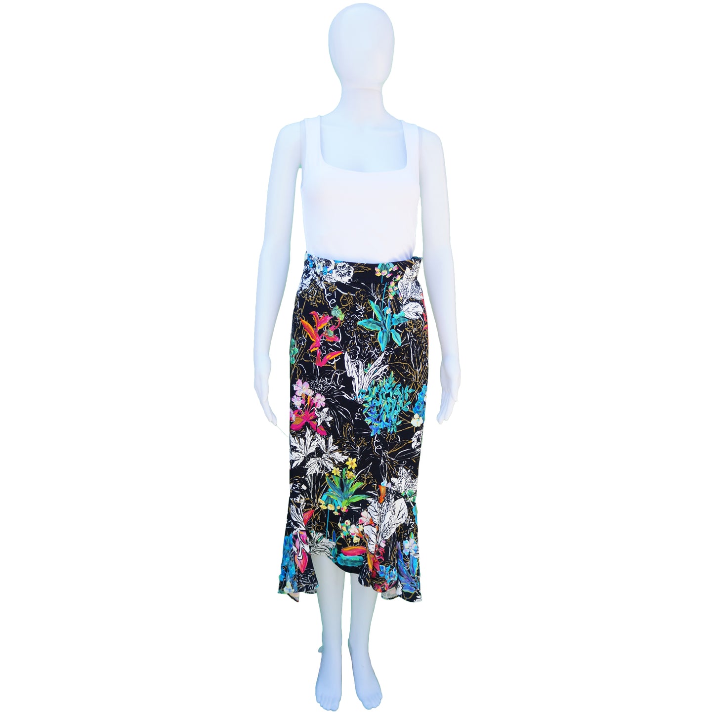 PETER PILOTTO FLORAL MIDI FLARE SKIRT - leefluxury.com