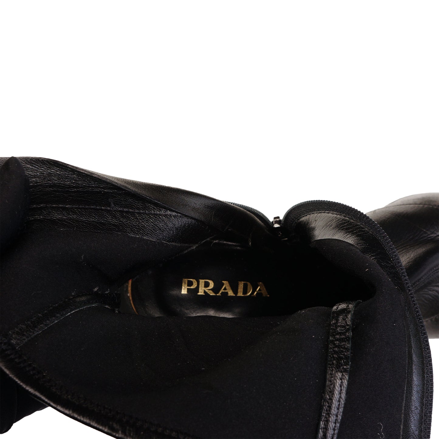 PRADA CALZATURE DONNA LEATHER ANKLE BOOT - leefluxury.com