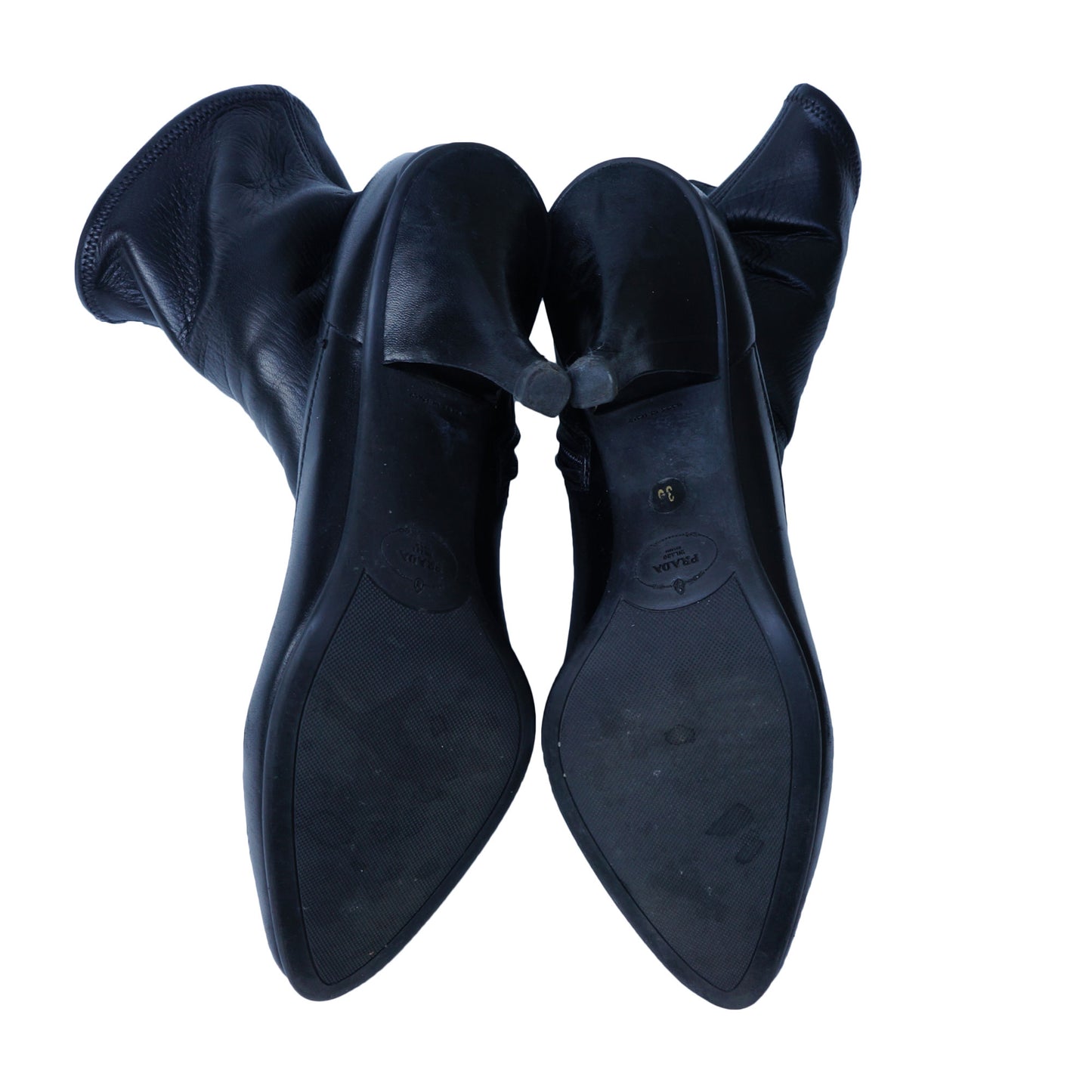 PRADA CALZATURE DONNA LEATHER ANKLE BOOT - leefluxury.com