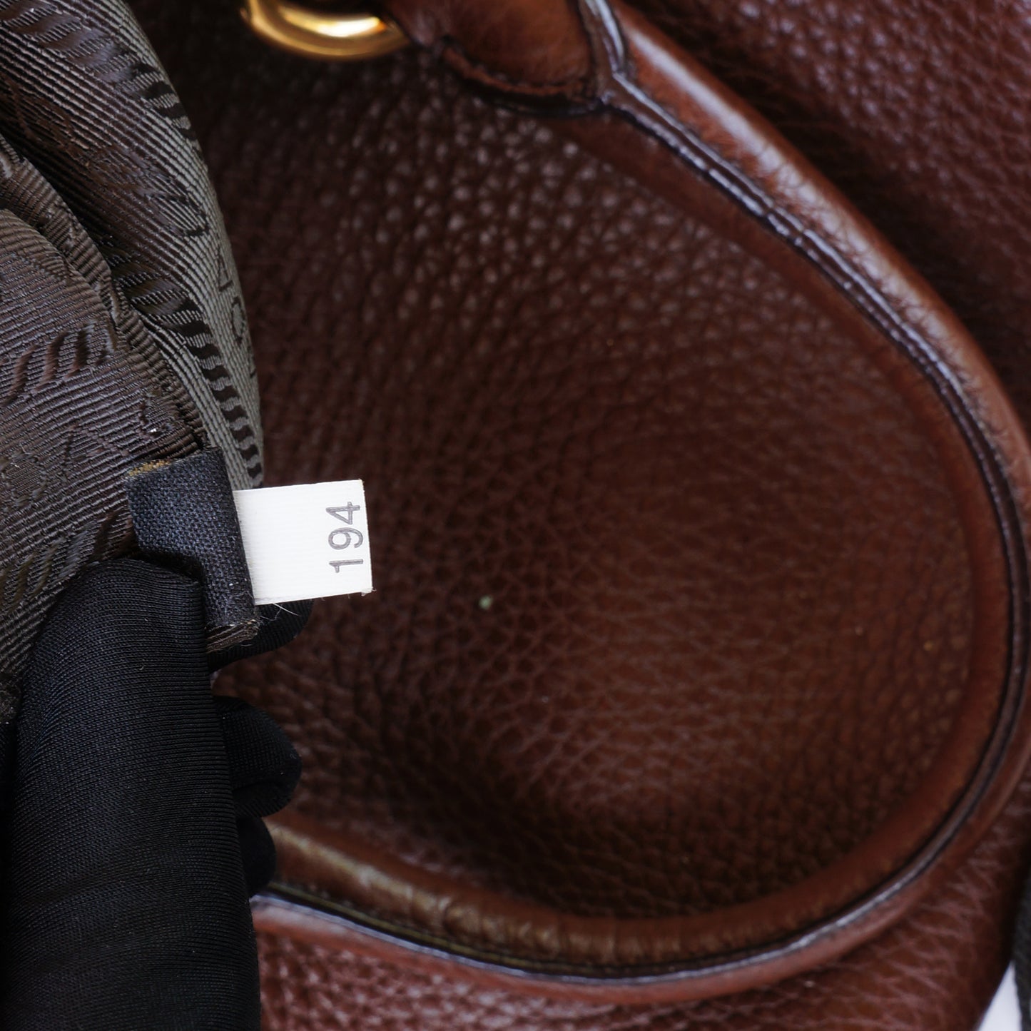 PRADA VITELLO DAINO BAULETTO LEATHER SATCHEL BAG - leefluxury.com