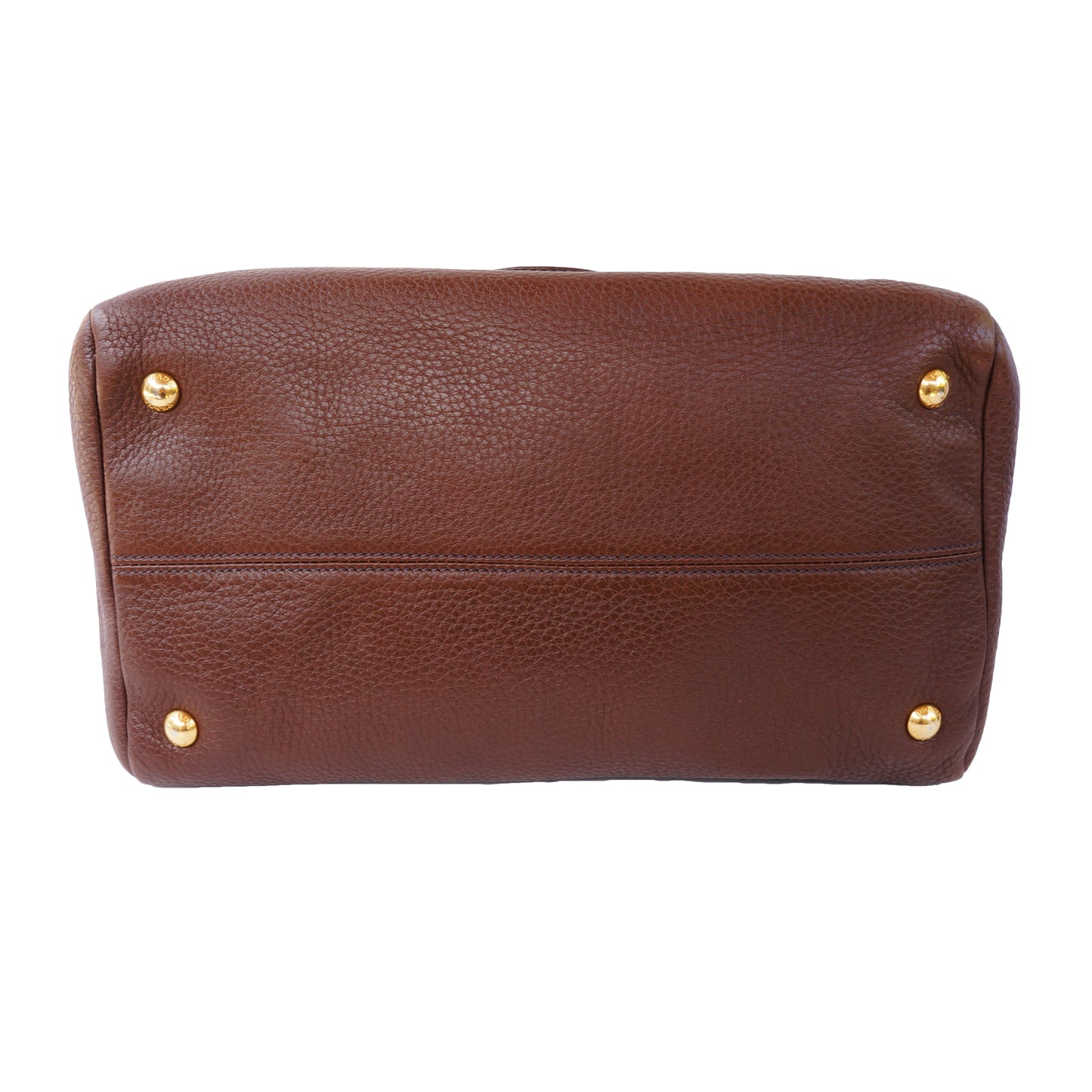 PRADA VITELLO DAINO BAULETTO LEATHER SATCHEL BAG - leefluxury.com