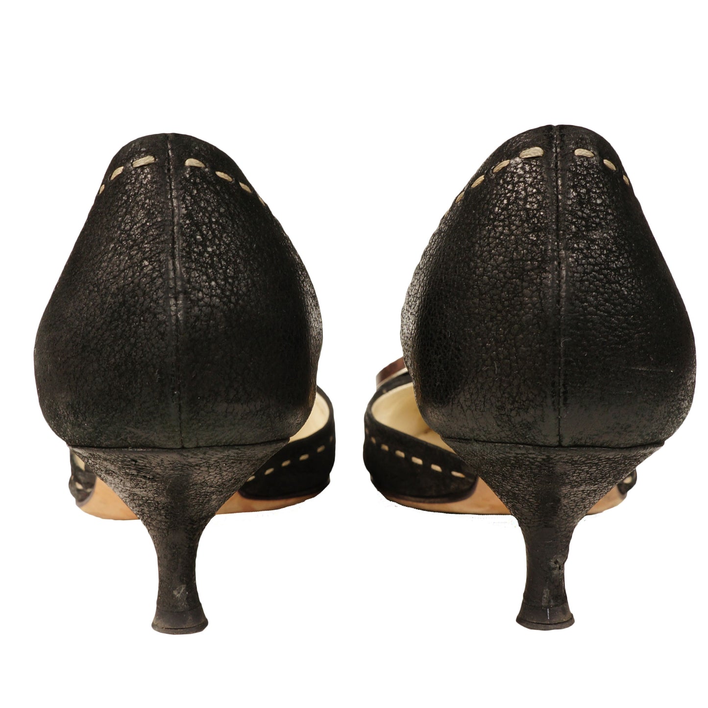 PRADA D'ORSAY LEATHER POINTED-TOE PUMPS - leefluxury.com