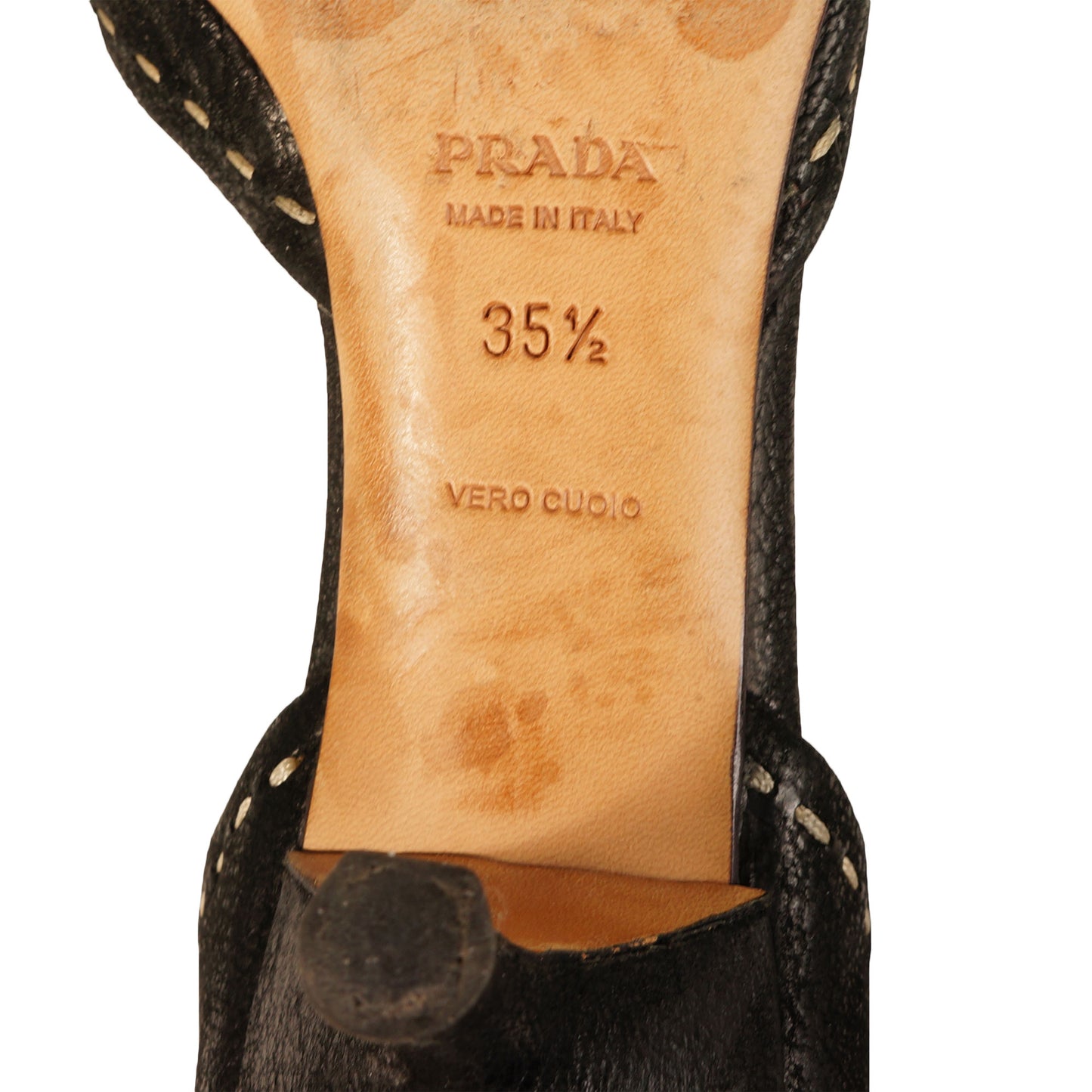 PRADA D'ORSAY LEATHER POINTED-TOE PUMPS - leefluxury.com