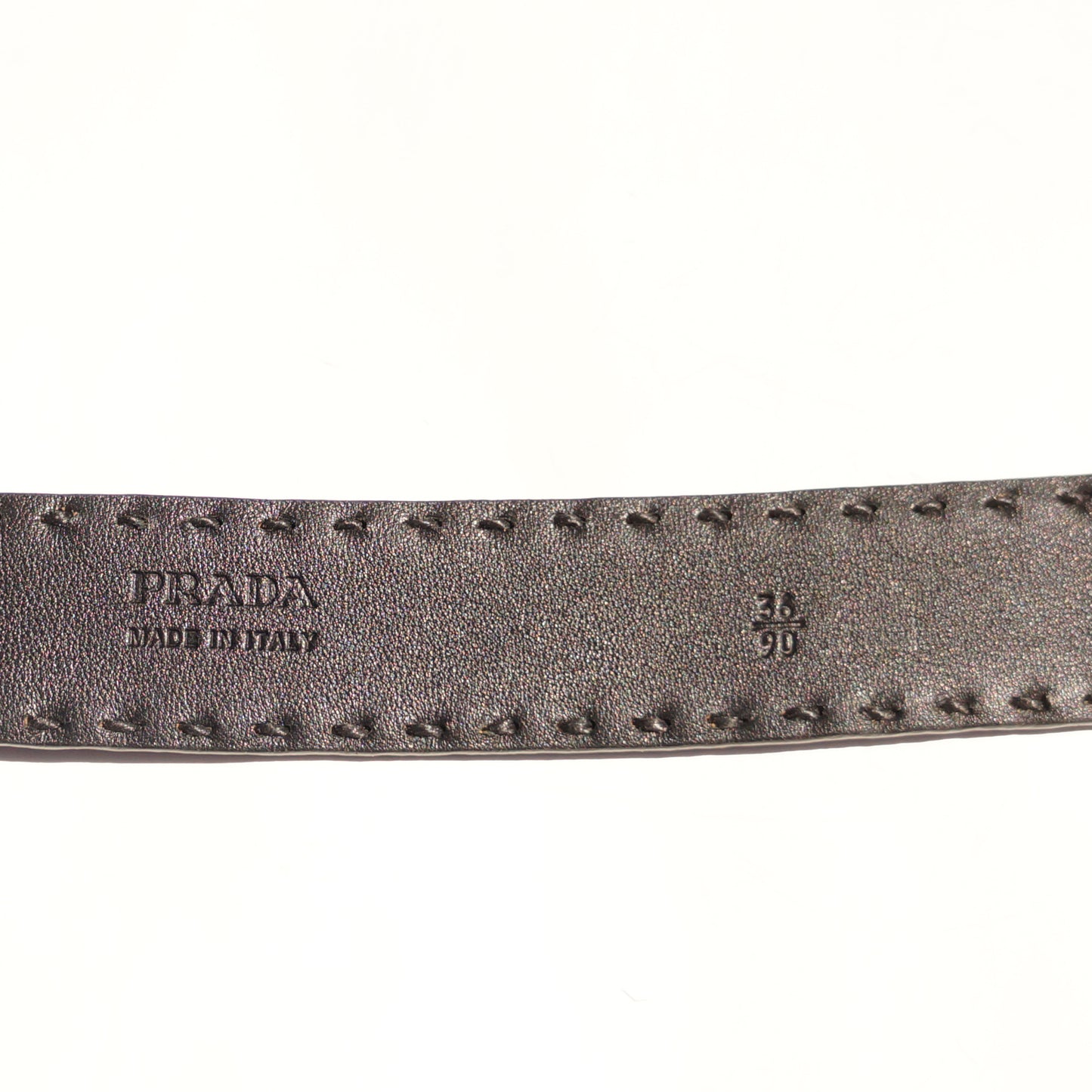 PRADA BLACK LEATHER WAIST BELT - leefluxury.com
