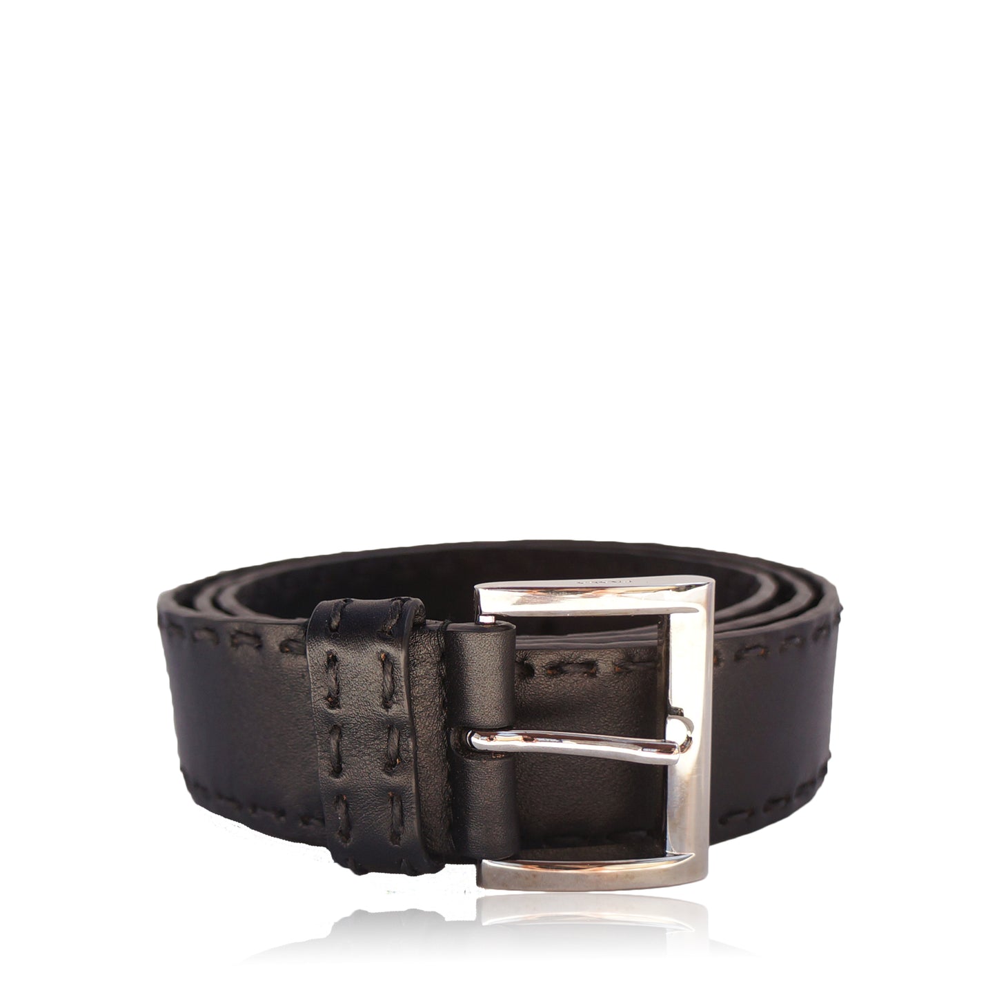 PRADA BLACK LEATHER WAIST BELT - leefluxury.com