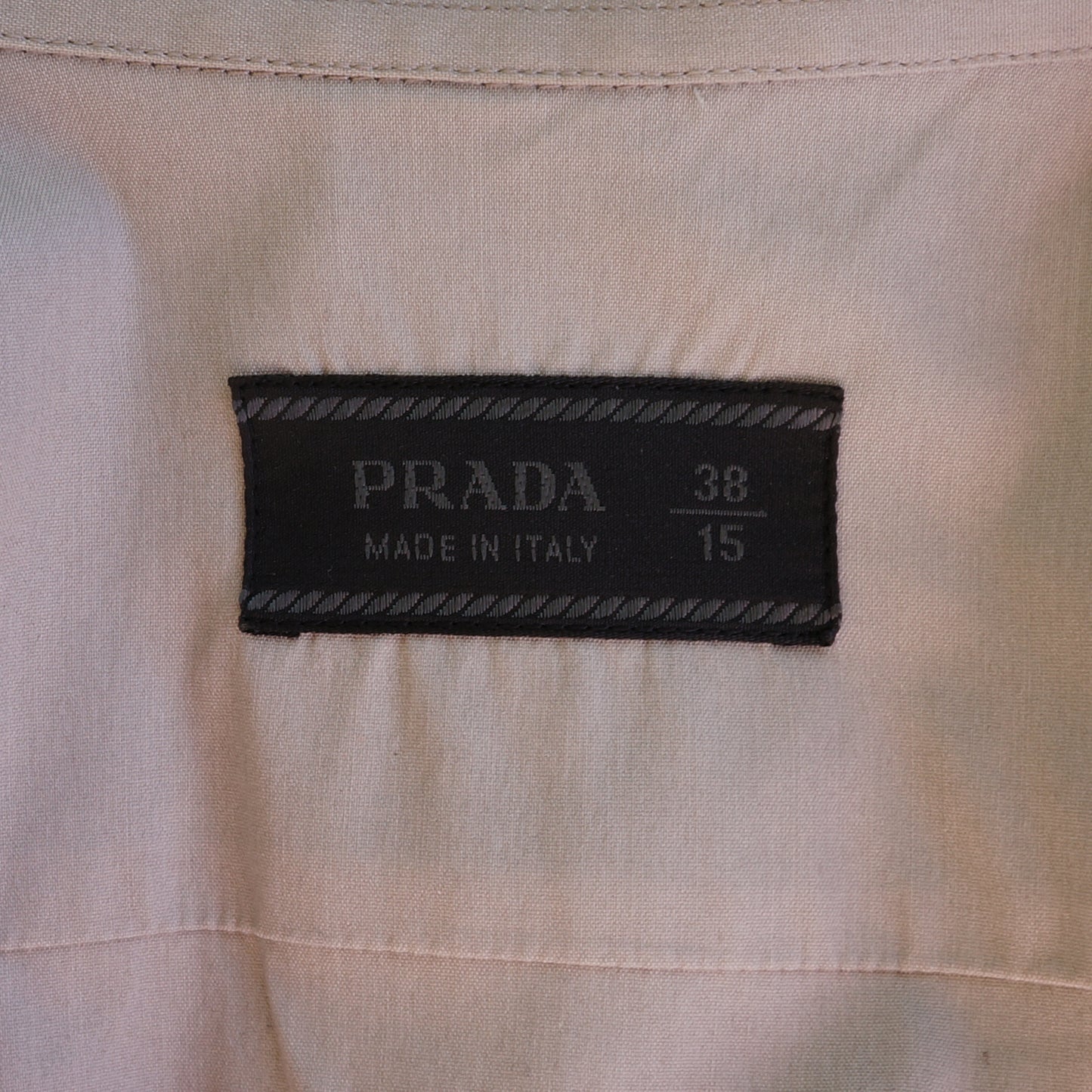 PRADA BROWN WOVEN BUTTON-UP SHIRT - leefluxury.com
