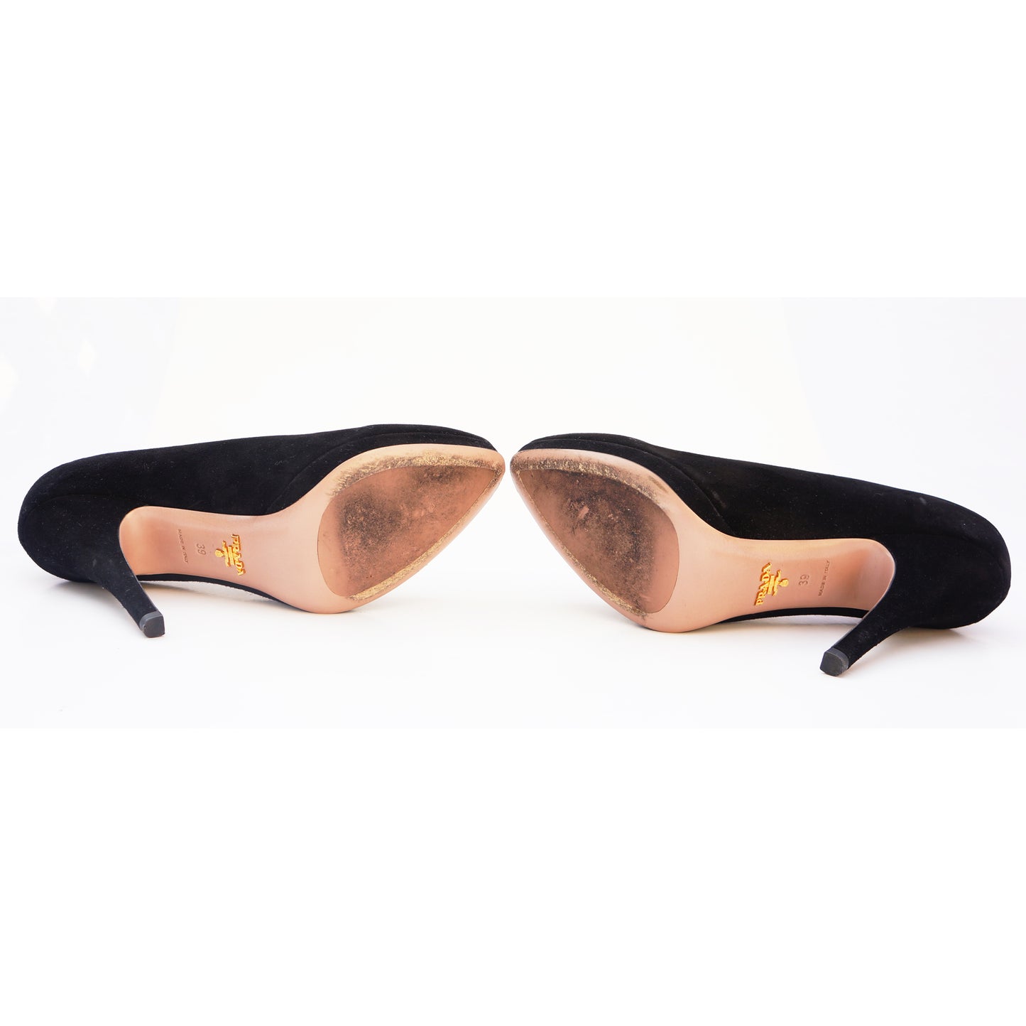 PRADA SUEDE ROUNDED POINTED-TOE BOOT PUMPS - leefluxury.com