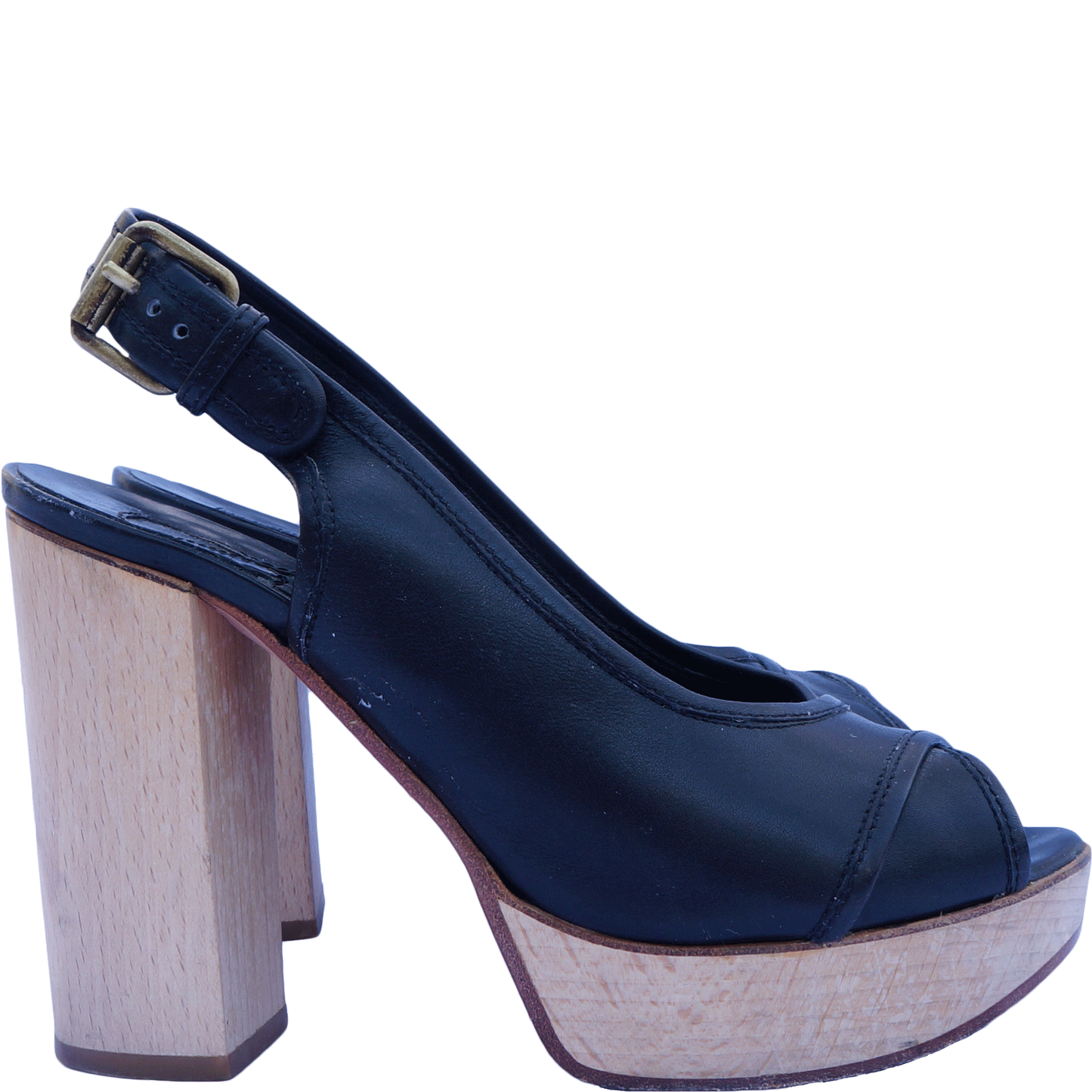 CHLOÉ LEATHER SLINGBACK SANDALS - leefluxury.com