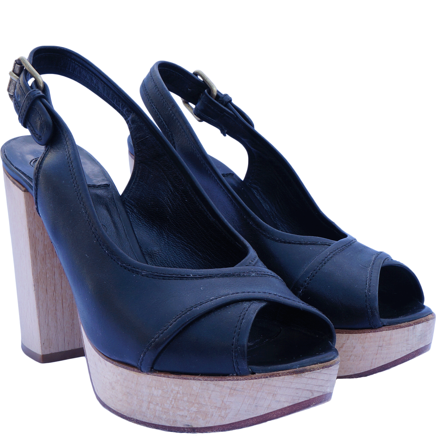 CHLOÉ LEATHER SLINGBACK SANDALS - leefluxury.com