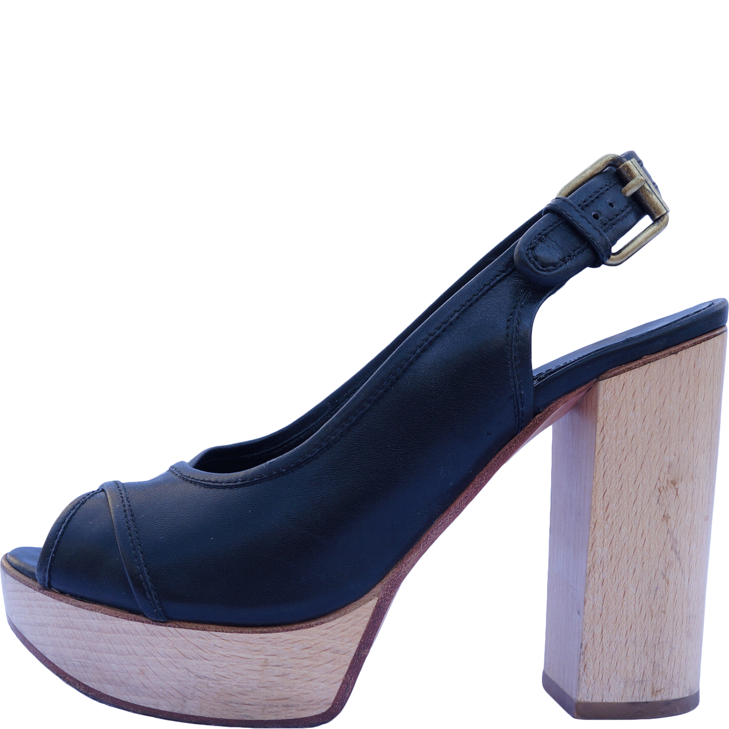 CHLOÉ LEATHER SLINGBACK SANDALS - leefluxury.com