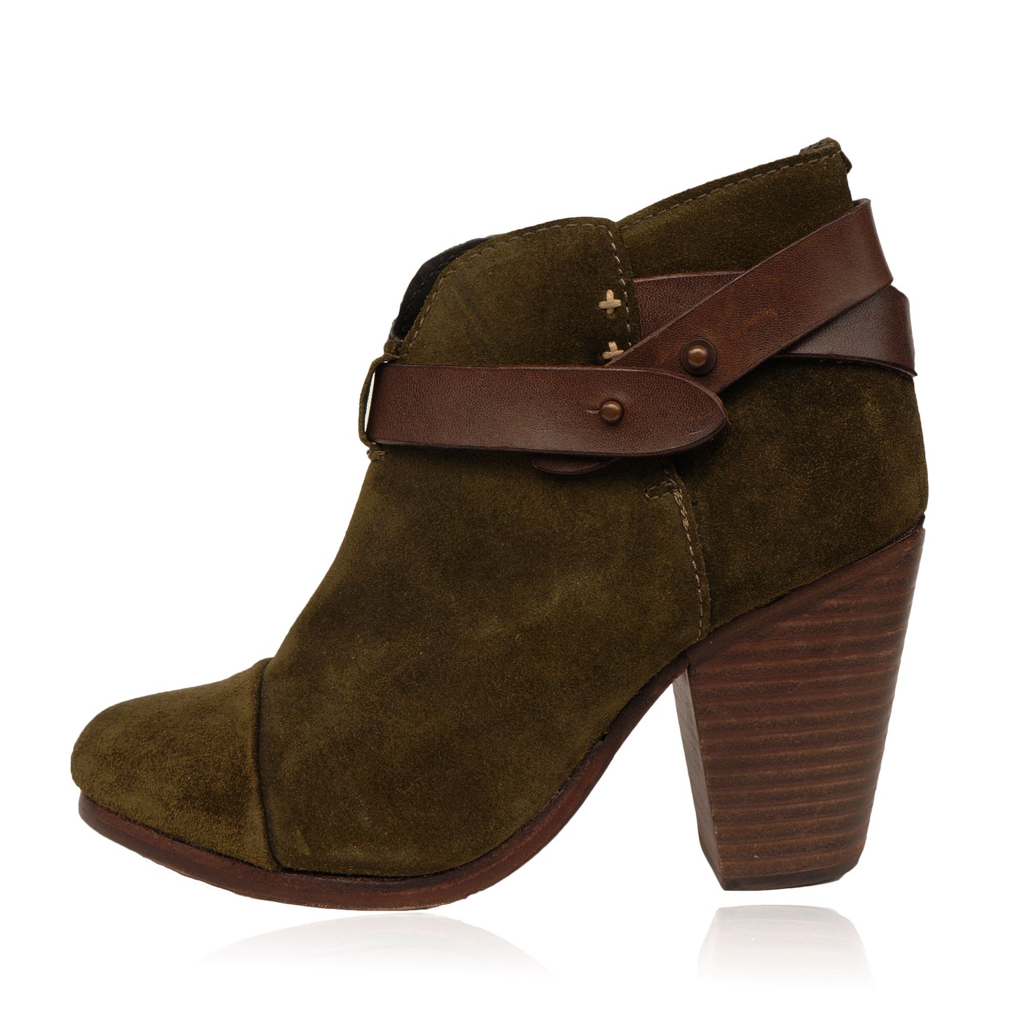 RAG & BONE HARROW SUEDE ROUND TOE ANKLE BOOTS - leefluxury.com