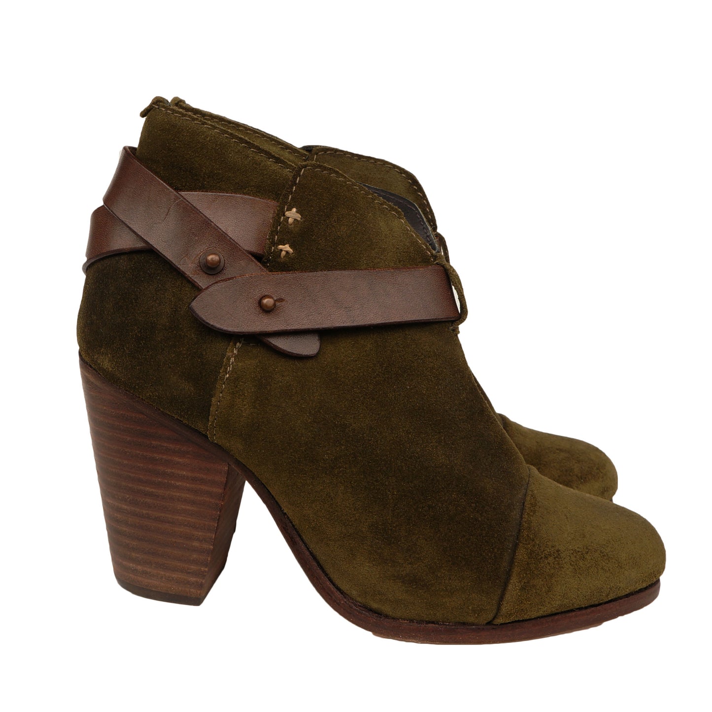 RAG & BONE HARROW SUEDE ROUND TOE ANKLE BOOTS - leefluxury.com